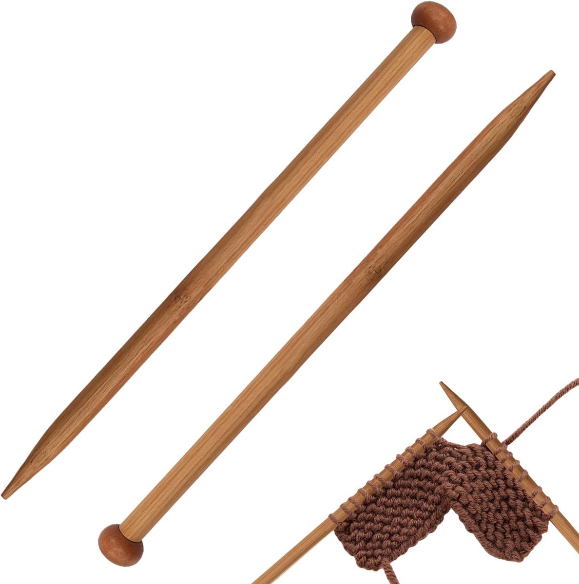 breinaalden, 8mm-25cm lang, stevige naalden voor truien, dekens en grote projecten, geschikt voor beginners en enthousiastelingen