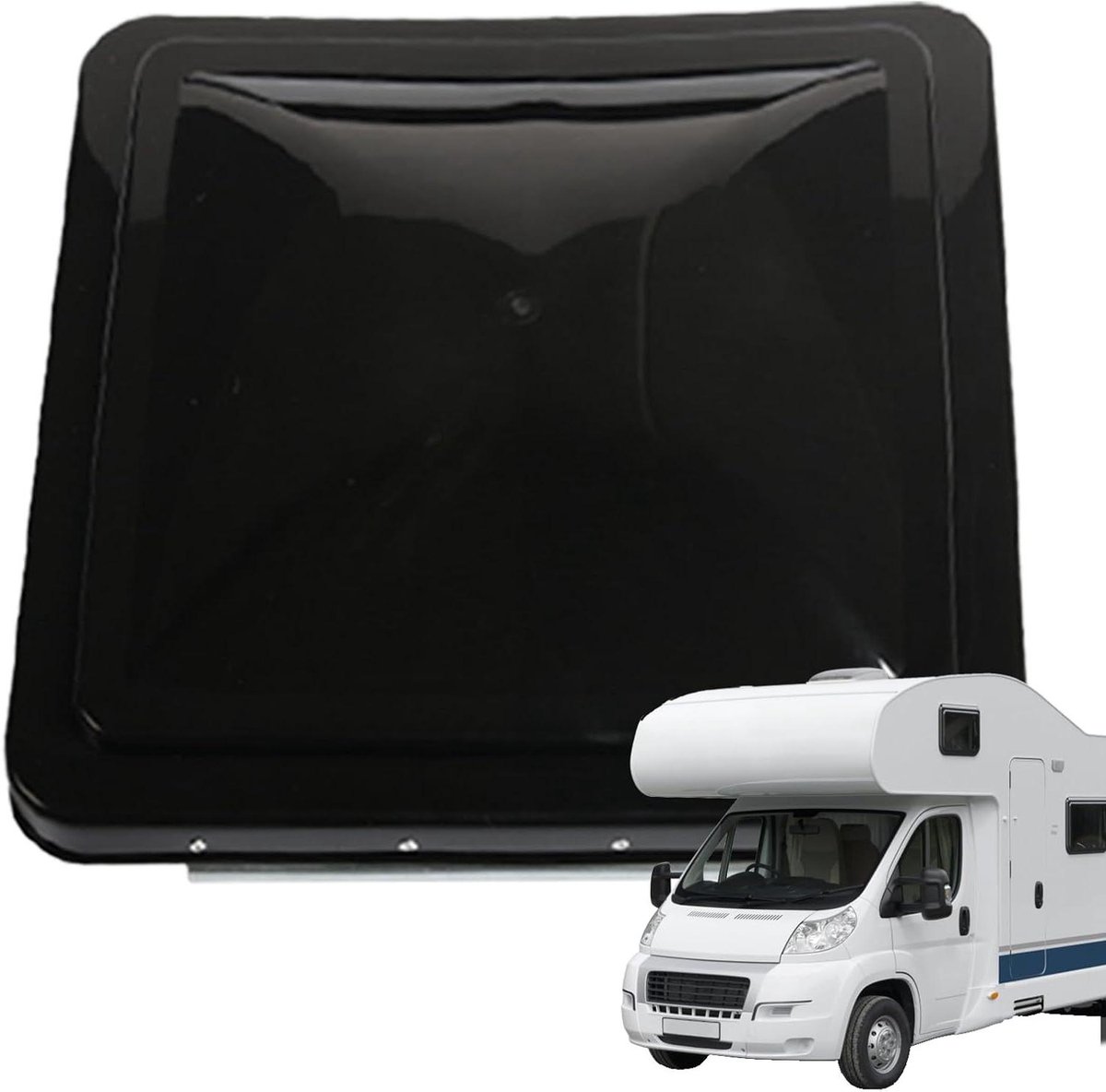 Gesloten Aanhangwagen Dakventilatie - Reisbus Dakraam - Vochtregulatie Voertuigen - Weerbestendig Ontwerp - 38 cm breed - Zwart