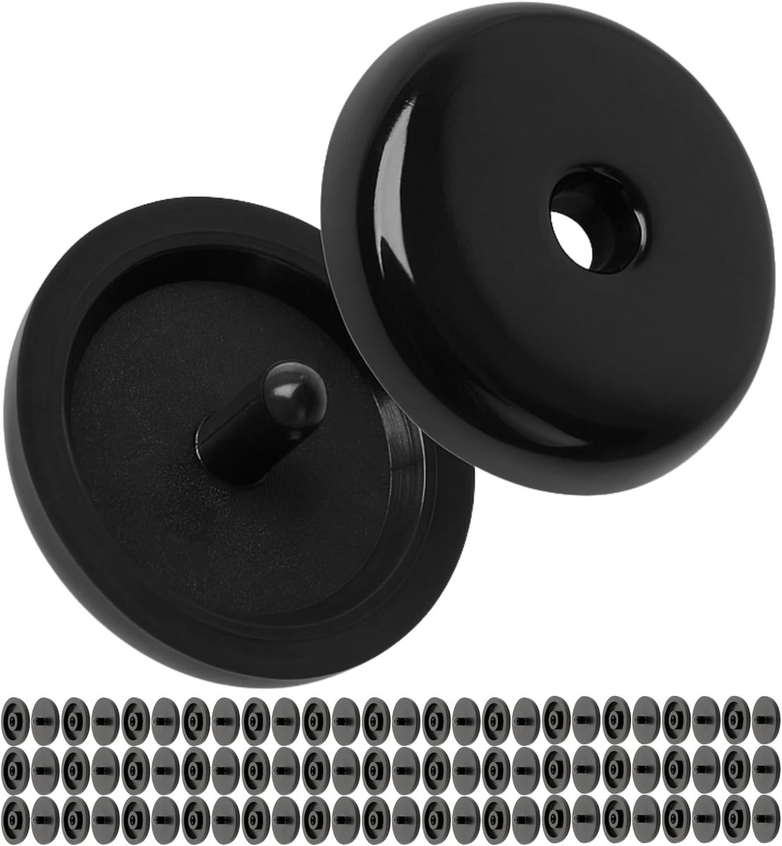 Gordelknop voor autogordel, 40 paar, hard plastic, zwart, voor veel autogordels, gordeloprolmechanisme, klinknagels, autogordelklinknagel, autogordelreparatie, reserveonderdeel auto