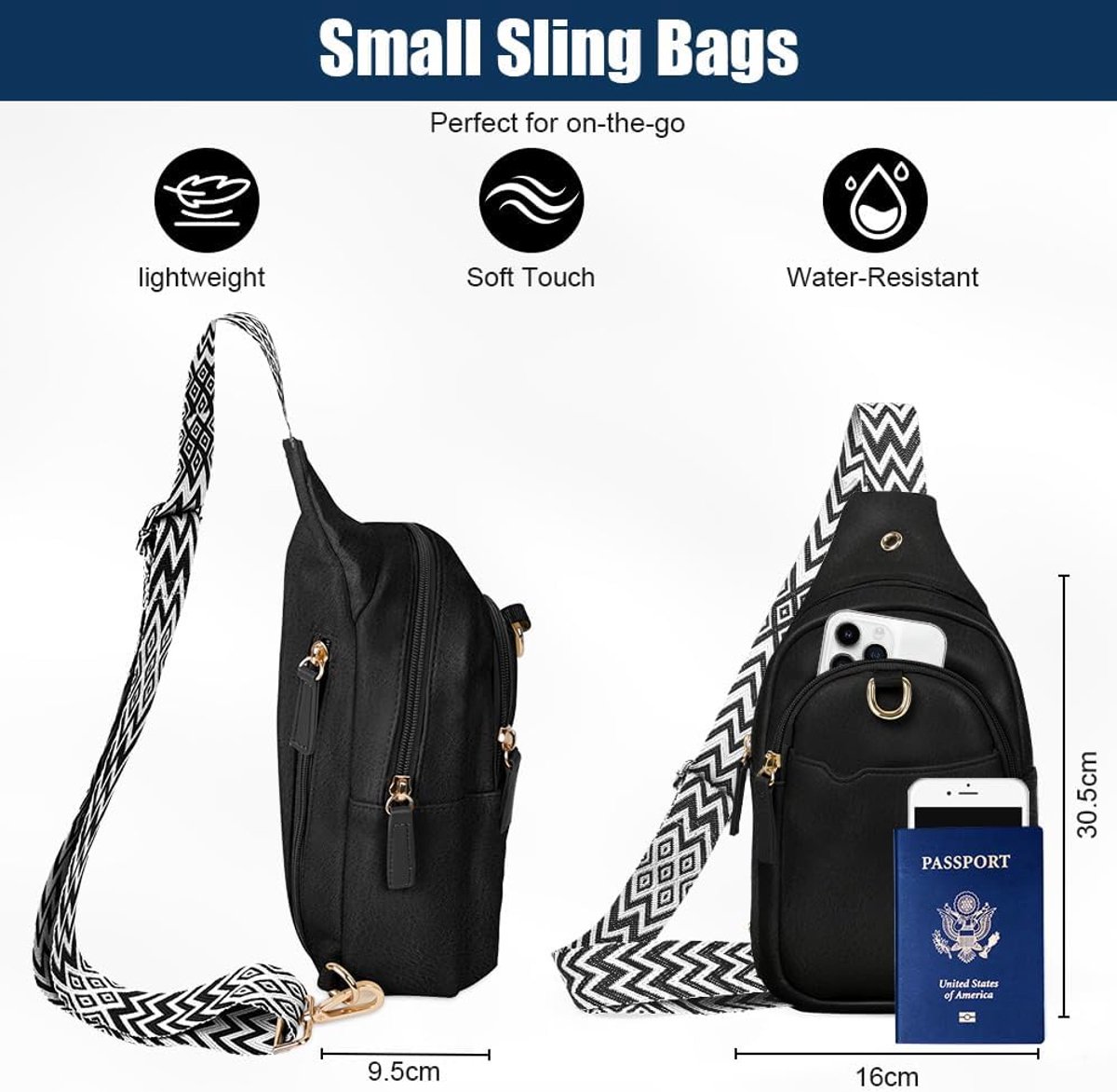 Crossbody tas voor Vrouwen, Anti-Diefstal Kleine Telefoon Schoudertas, Sling Riem tas, met Anti-Diefstal Rits Clips, Verstelbare Riem, met Meerdere Zakken, voor Dames Reizen Winkelen