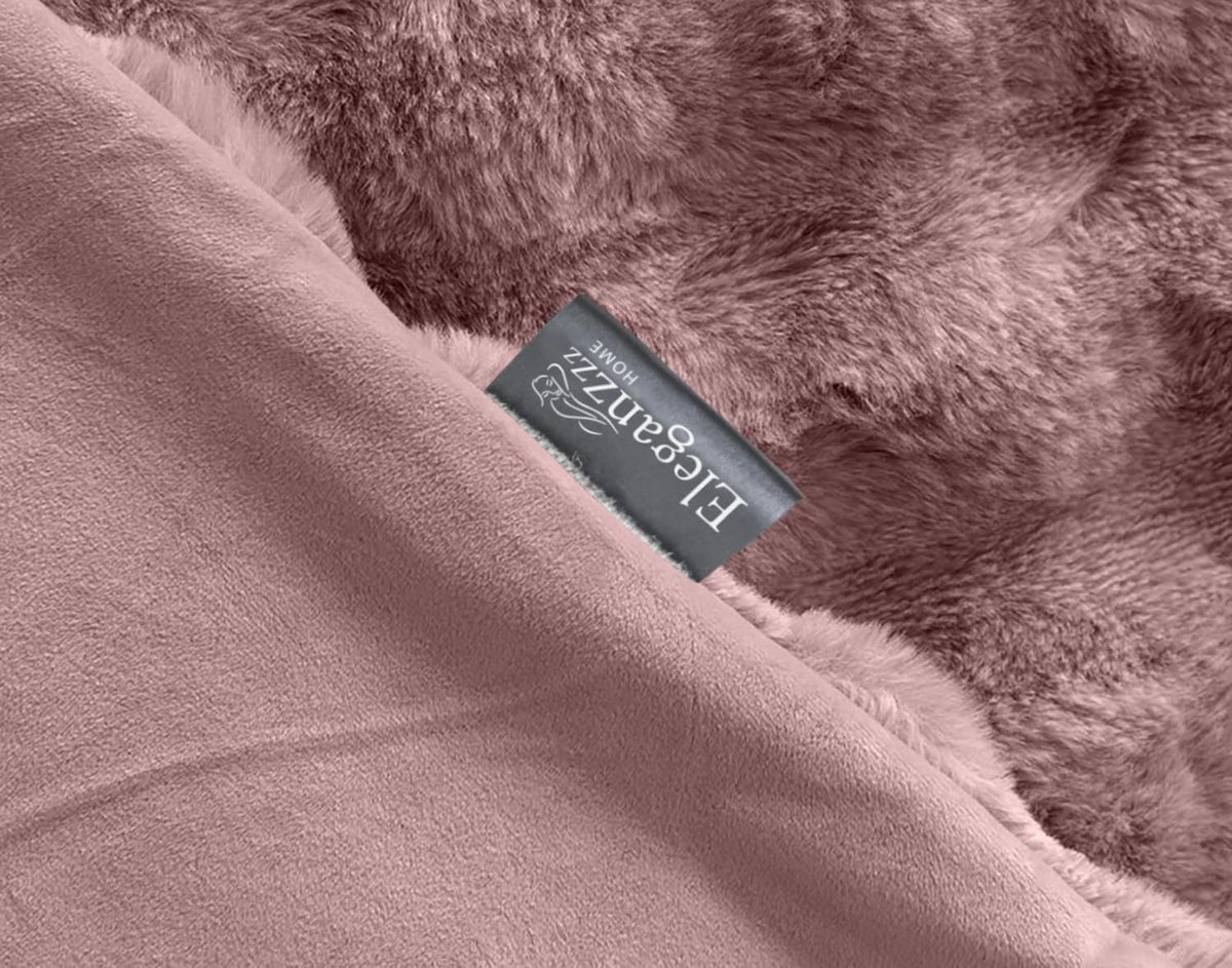 Dekbedovertrek Shiny Bubble Pom Pom Flanel Fleece - old rose 140x200/220cm