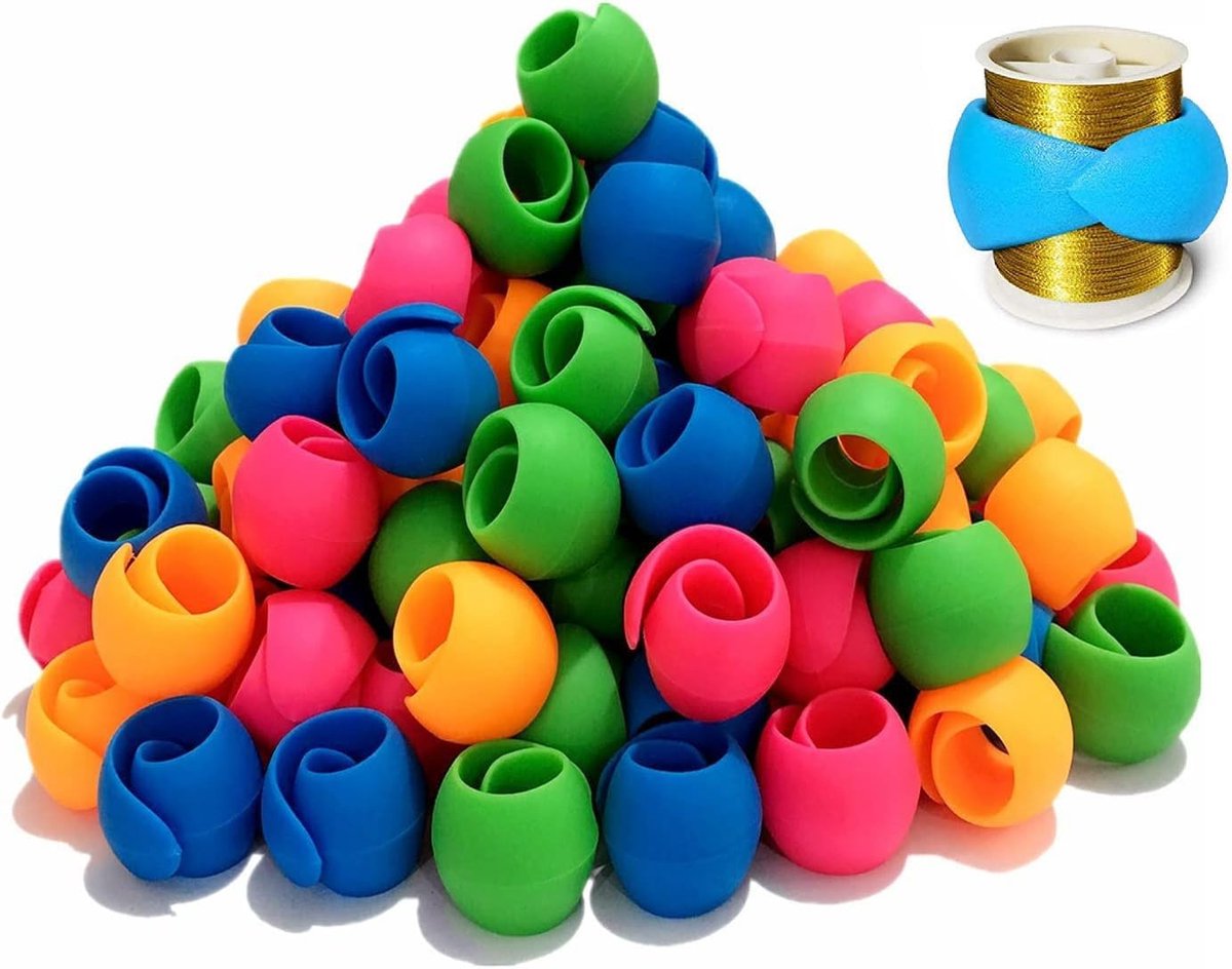 Huggers, 100 stuks, draadspoel, schroefhouder, siliconen garenspoelhouder, draadspoelbeschermer voor naai- en borduurmachinekarenspoelen, willekeurige kleuren