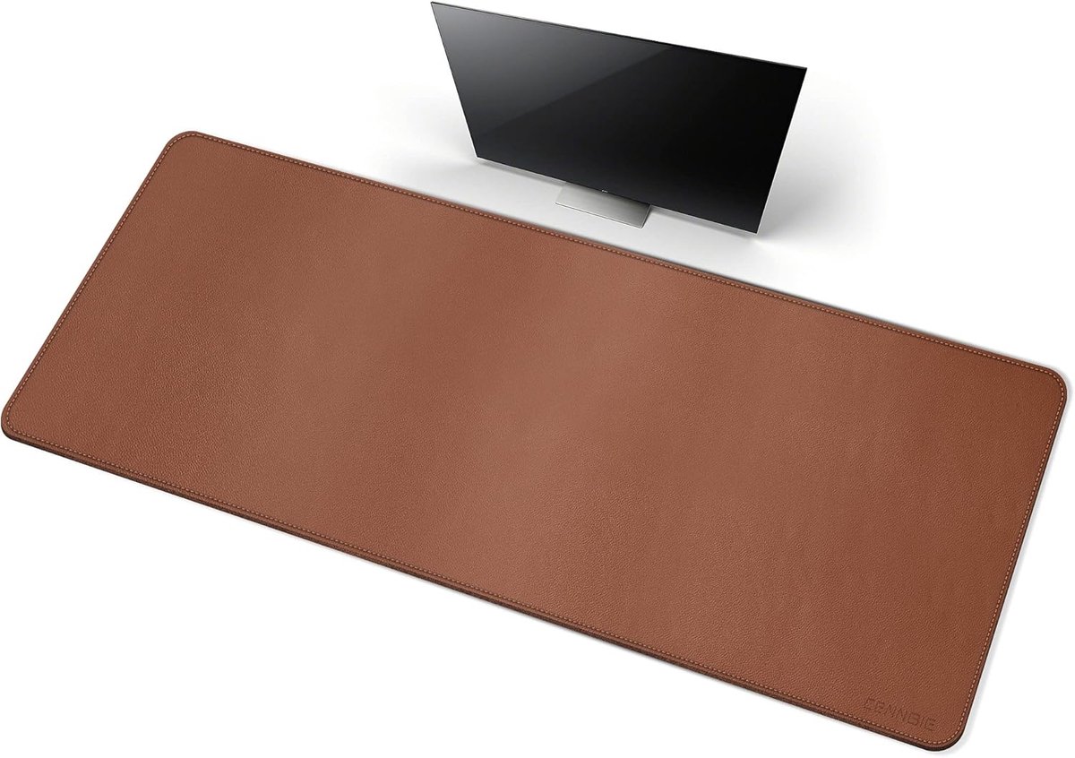 Lederen bureaumat, 100 x 50 cm extra grote bureauonderlegger blotterbeschermer, verlengde antislip muismat, waterdichte PU-lederen bureaumat op bureaus, groot voor kantoor en thuis