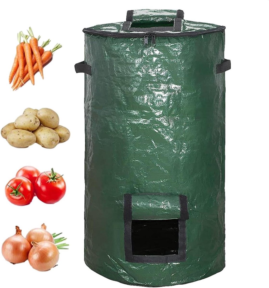 Compost Zak - Afvalzak Tuin - Composteren Organisch Afval - Met Visueel Raam - 45 x 80 cm - Meerkleurig