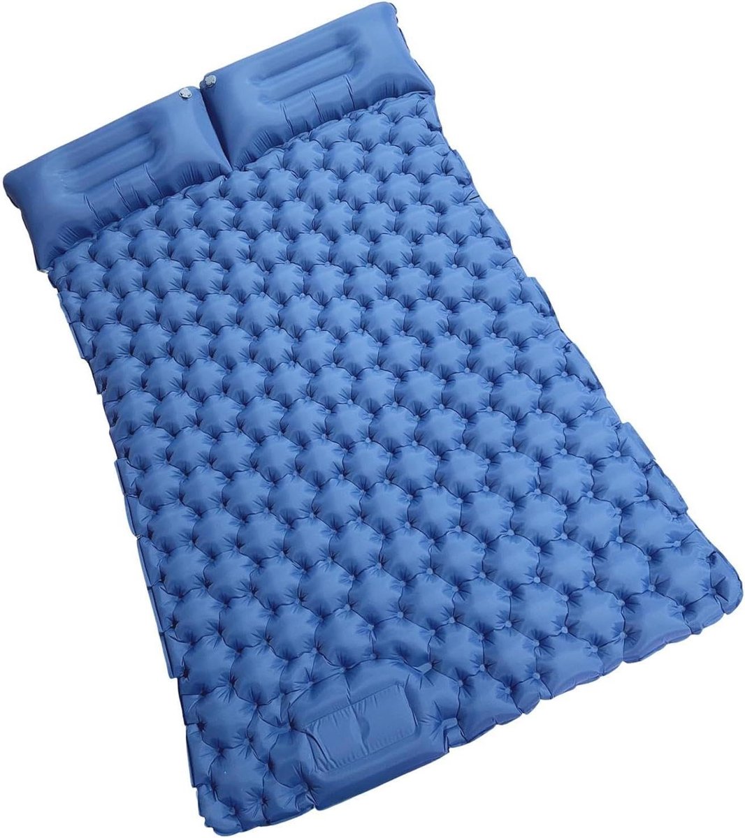 Luchtmatras Kamperen - Opblaasbed Reizen - Buiten Overnachten - Ingebouwde Pomp - 196x125x9cm - Blauw