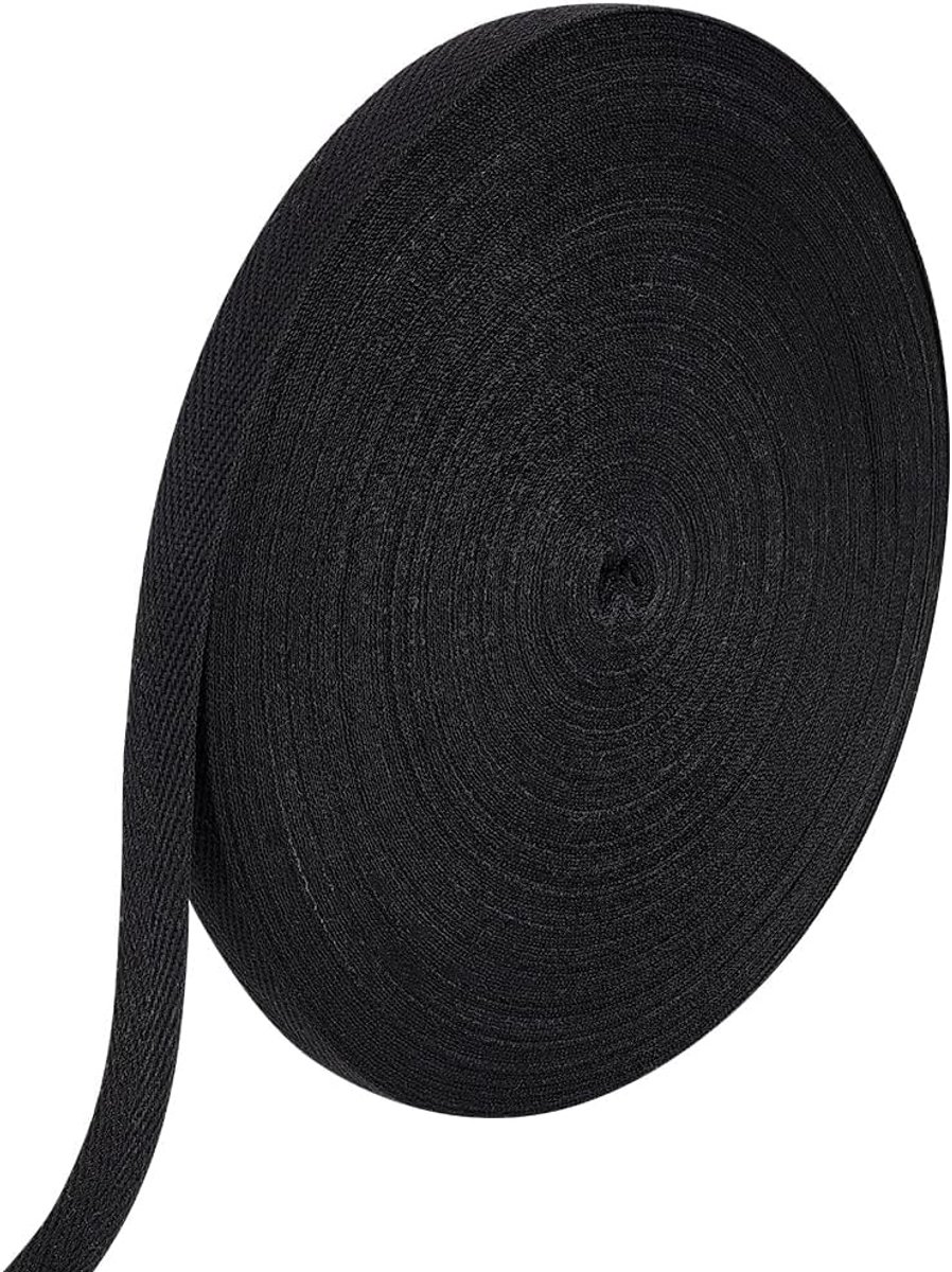 Katoenen keperband van 15 mm, 15 mm, zwarte visgraatband, twill tape, katoenen singelband voor doe-het-zelf handwerk, naaiproductie, kledingaccessoires