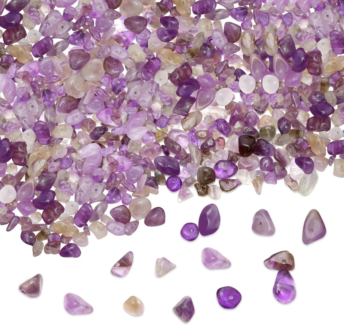 Kralen voor het maken van sieraden, paarse kwartskristalchips onregelmatig 5-8 mm, kristalchipstenen kralen voor het maken van armbanden, doe-het-zelf knutselen