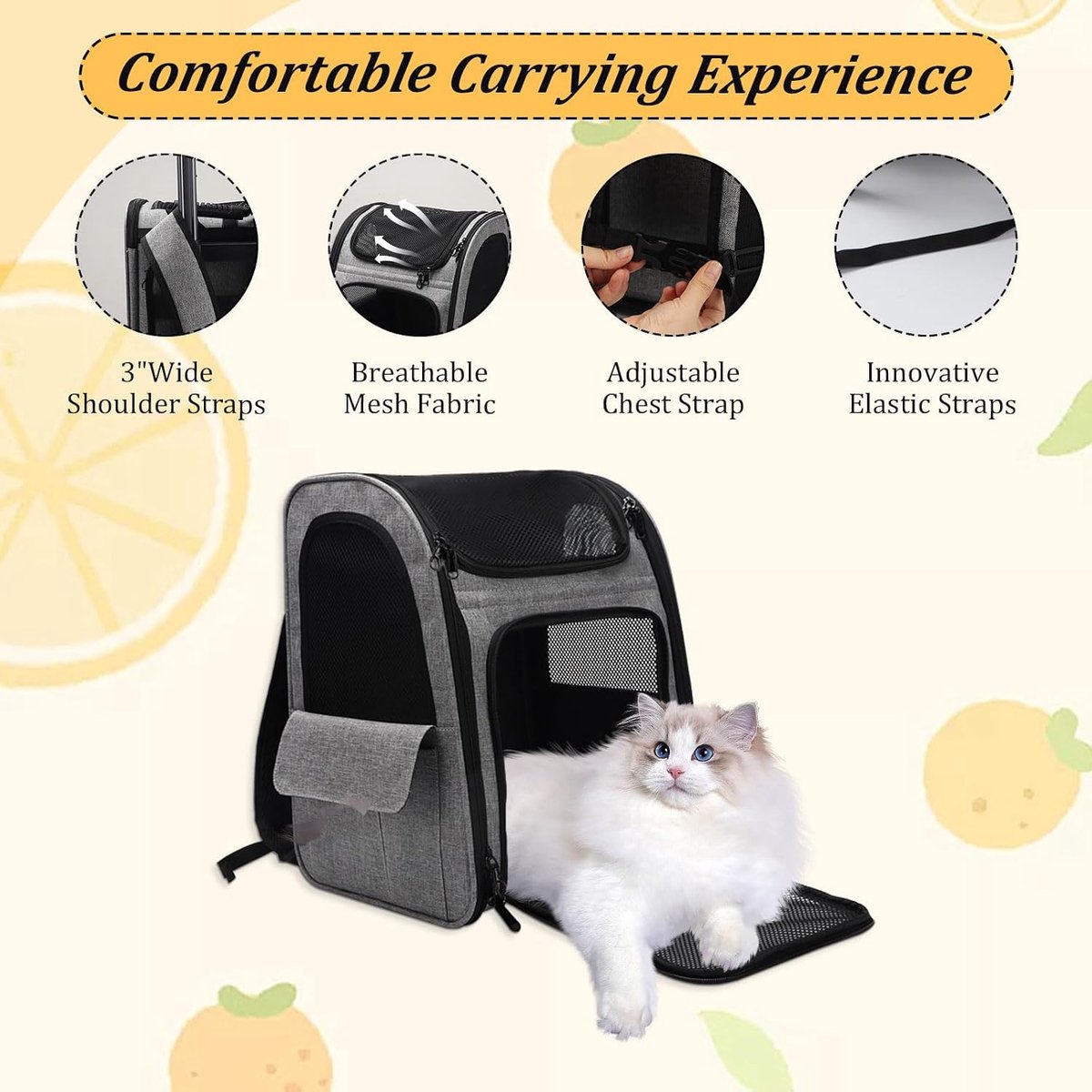 SnelShoppen - Cat Backpack met Wielen voor Honden en Katten tot 15 kg - Multifunctionele Dierenrugzak, Reistas en Draagtas voor Huisdieren, Ideaal voo