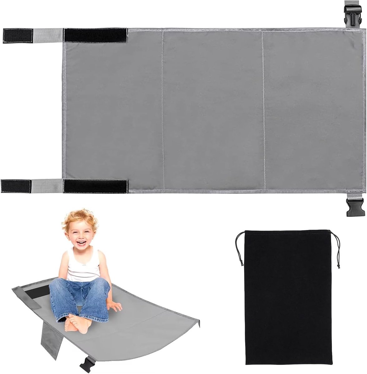 Voetsteun voor vliegtuig voor kinderen: verstelbare vluchtvoetsteun-hangmat, zitverlenging, vliegtuig voor kinderen, 79 x 44 cm, kindervliegtuig-voetensteun kindervliegtuig, zitverlenging, reisbed