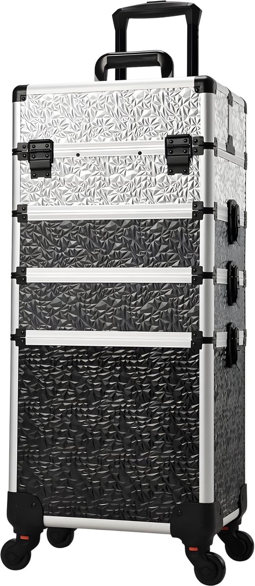 Makeup Trolley Luxe Koffer - Afneembaar 4-in-1 - Nail & Manicure - Op Wielen, Grote Opbergruimte