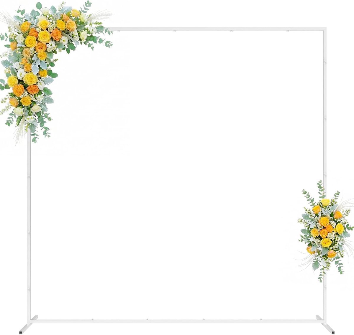 boog achtergrond standaard 15,6 x 16,6 ft vierkante bruiloft bogen voor ceremonie wit metalen boog standaard voor bruiloft bruids douche verjaardagsfeestje tuin bloemen bruiloft prieel