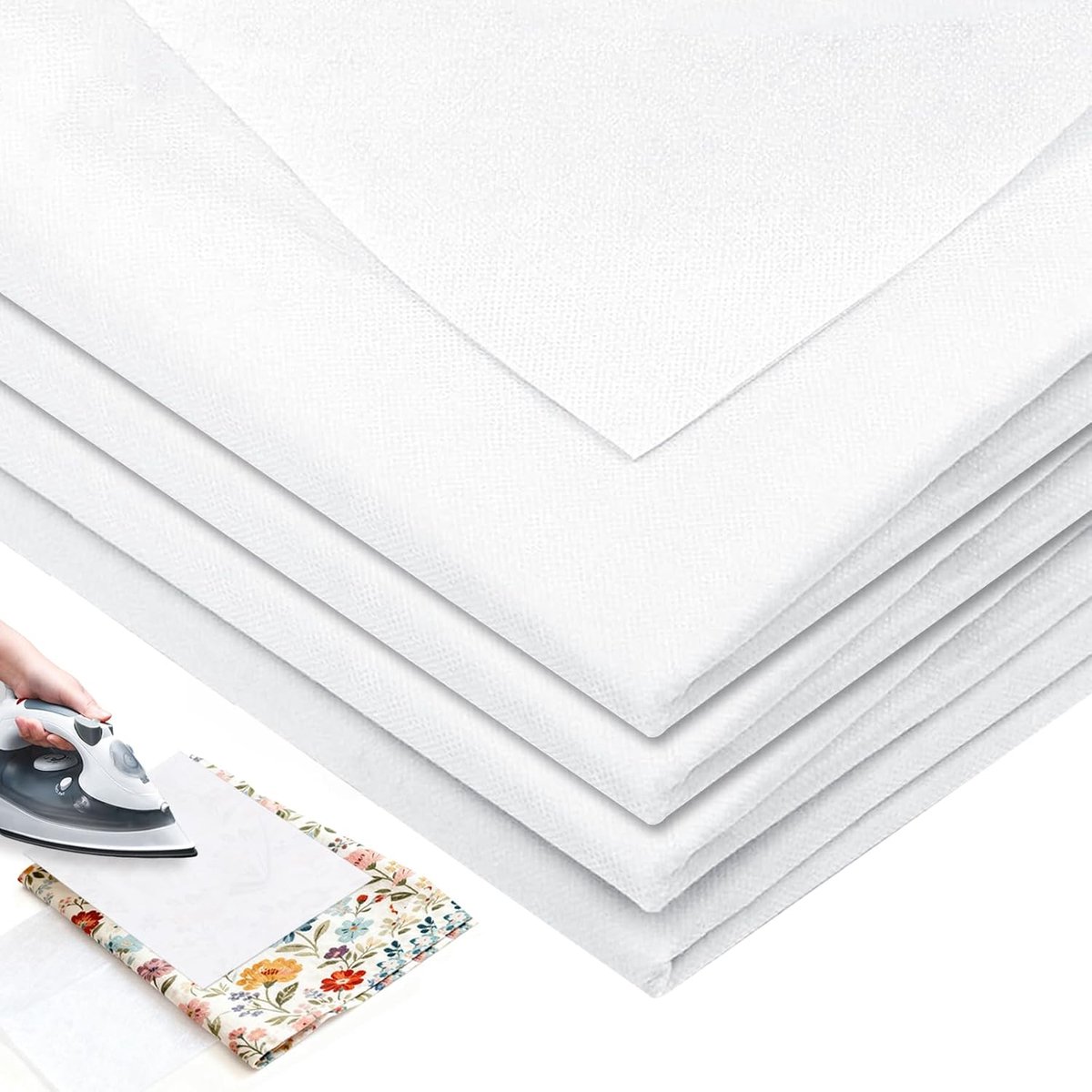 2 stuks 1 x 1,5 m strijkvlies wit - opstrijkbare inlegstof 50 g/m², middelzwaar eenzijdig volumevlies, Fusible Interfacing voor naaien, versterken, knutselen, doe-het-zelf borduurwerk
