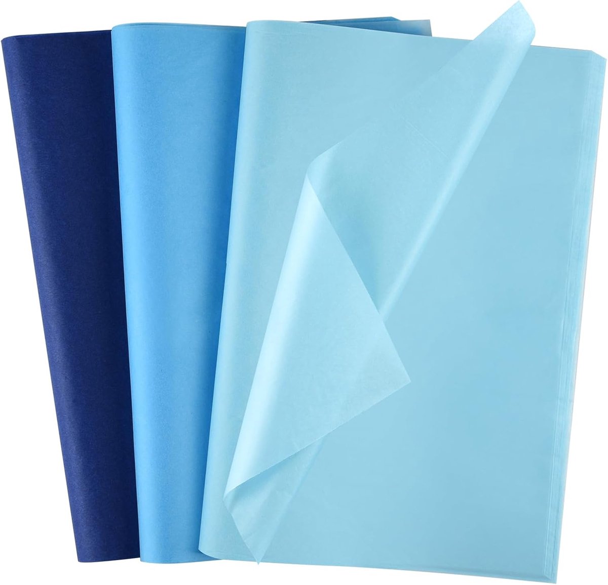 60 vellen blauw vloeipapier veelkleurig kunst cadeaupapier vloeipapier bulk geschenkverpakking voor doe-het-zelf verjaardag bruiloft vakantie ambachten decor feest festival (50 x 37 cm)