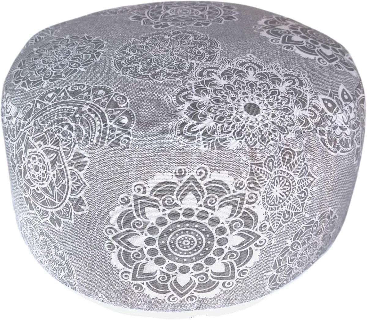 Meditatiekussen mandala, yogakussen, yogaaccessoires, meditatie-accessoires, zitkussen rond, kussen rond 32 x 16 cm, katoen en boekweitschaal