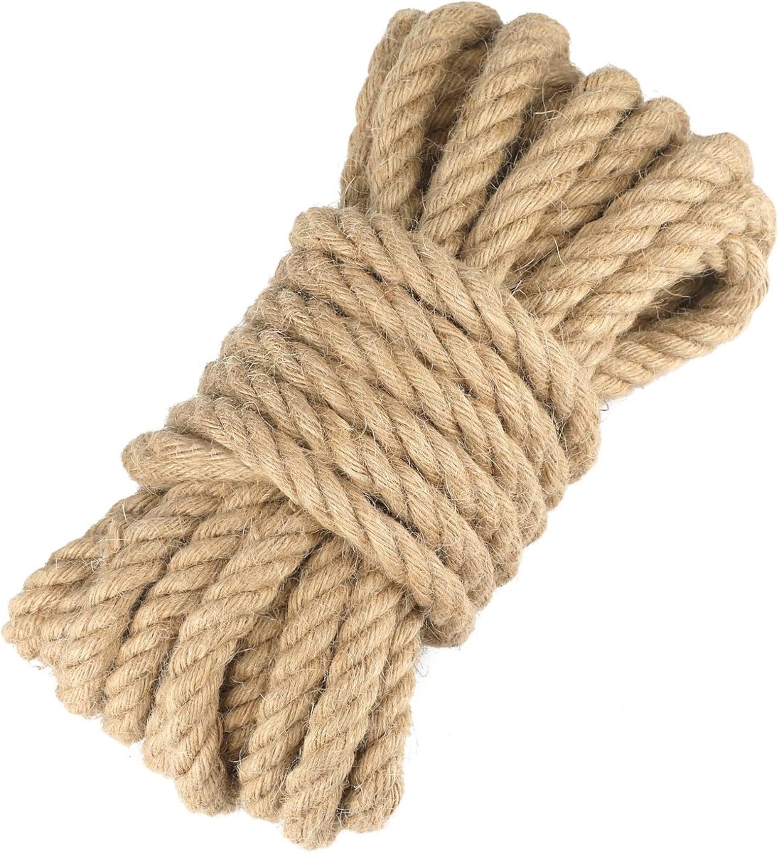 Touw henneptouw, 14 mm dik, 10 meter lang, om te knutselen, meubeldecoratie, verpakking, tuinieren, krabpaal