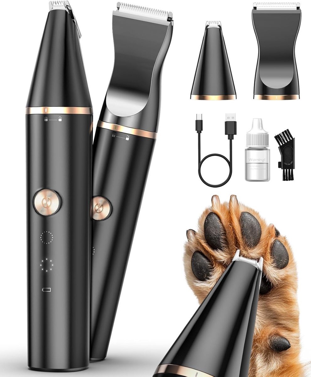 oneisall Hondenpoot tondeuse, stille huisdierpoottrimmer, pootscheerapparaat voor honden, katten, poten, ogen, oren, gezicht