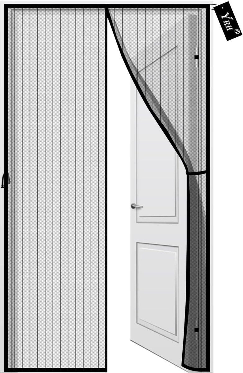 SnelShoppen - Magnetische Deurscherm 80 x 200 cm, Opvouwbare Zijgesp, Versterkt Polyester Gaas, Automatische Sluiting voor Balkon, Patio en Voordeur,
