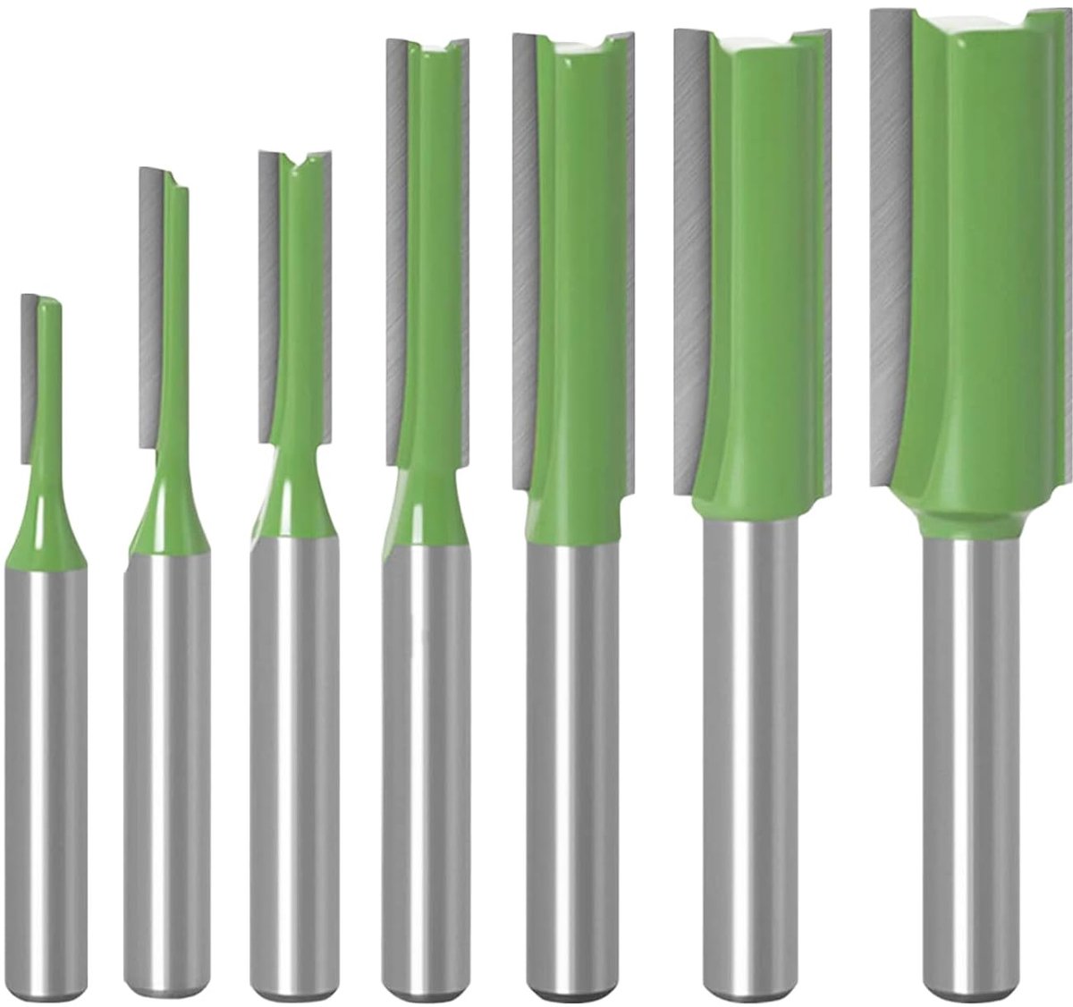 SnelShoppen - 7 Pcs Router Cutters Set, Groove Cutter 6 mm Shank, Hardmetalen Frees voor Houtbewerking, Precisie Snijden, Geschikt voor MDF en Massief