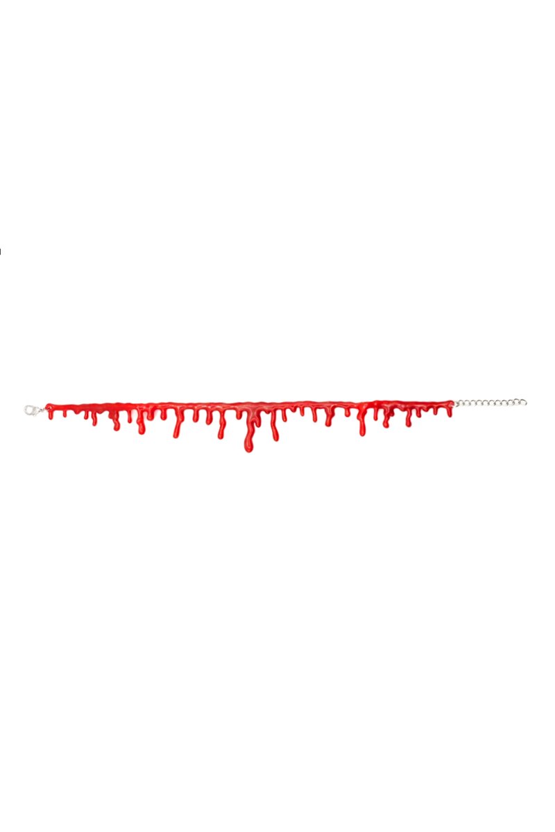 KIMU® Choker Bloed Halloween - Bebloed Bloeddruppels Snee - Eng Creepy Spooky Horror Halsketting Hals Ketting Collar Festival