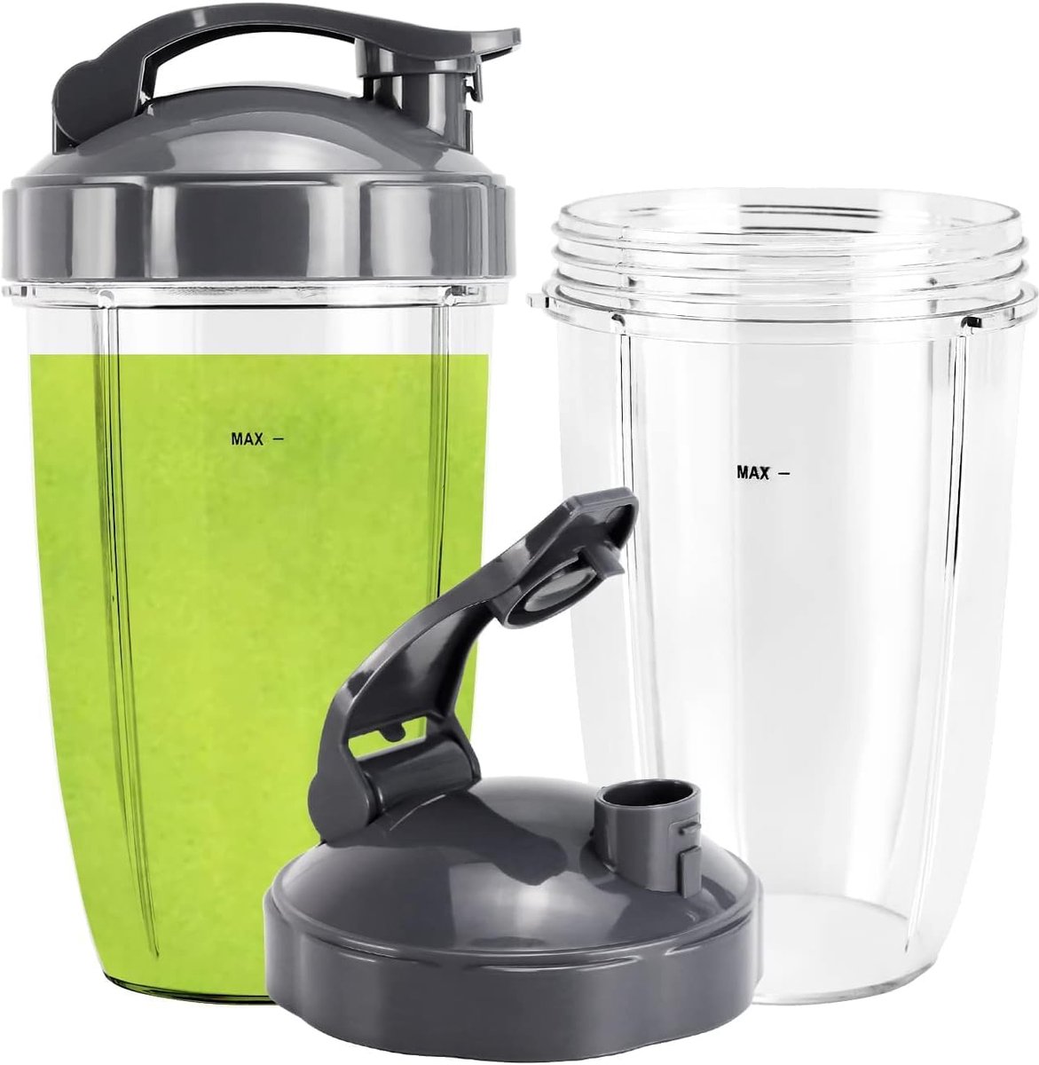 SnelShoppen Blender Vervangbekers 24oz voor Nutribullet Pro 900w 600w Series BPA-vrij Tritan 2 Stuks Met Flip Top To Go Deksel