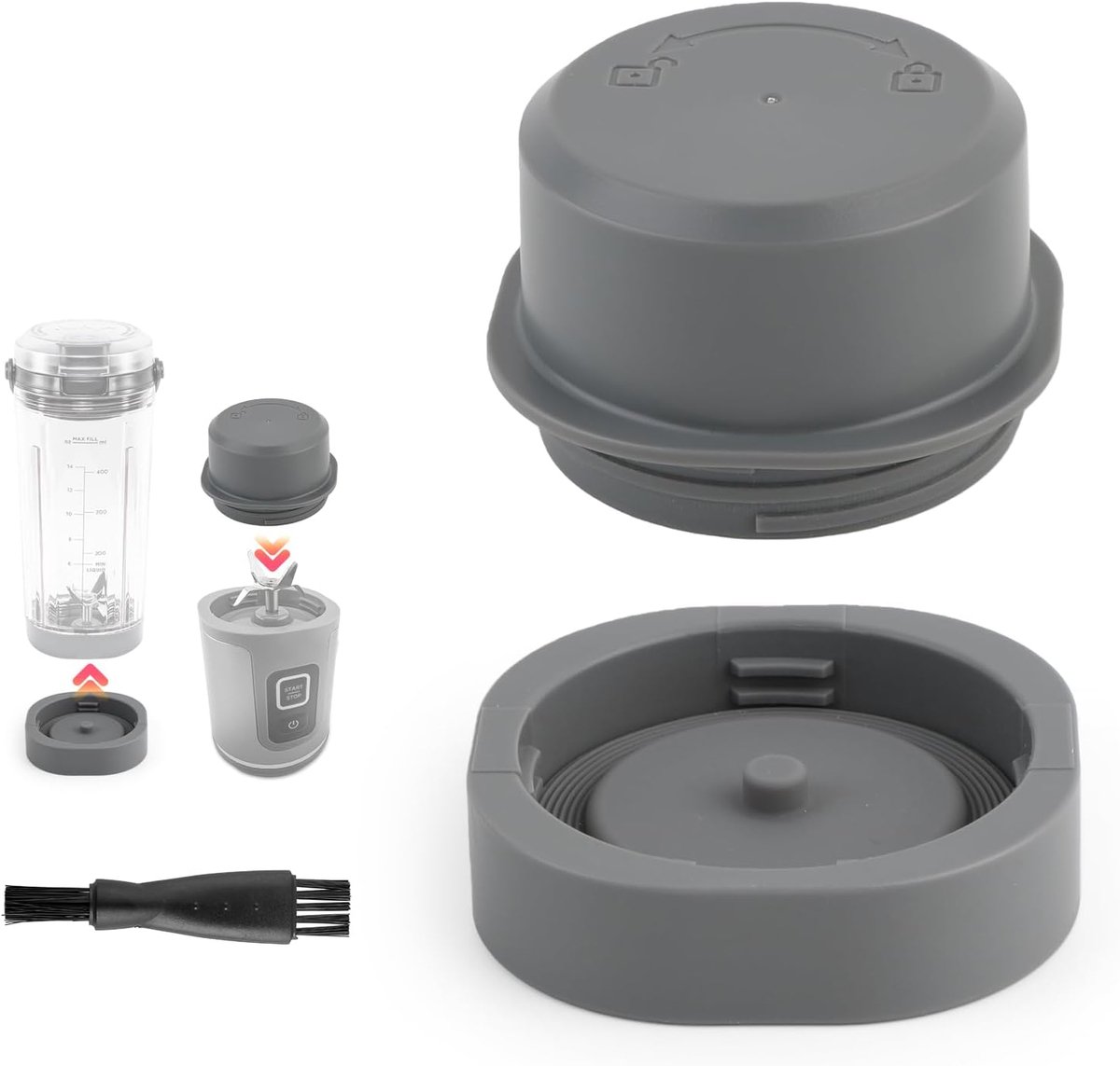 SnelShoppen - Blender Mes Deksel en Deksel voor Portable Blender, Vervangende Onderdelen voor Leakproof Gebruik, Geschikt voor Ninja Blast BC100/BC151