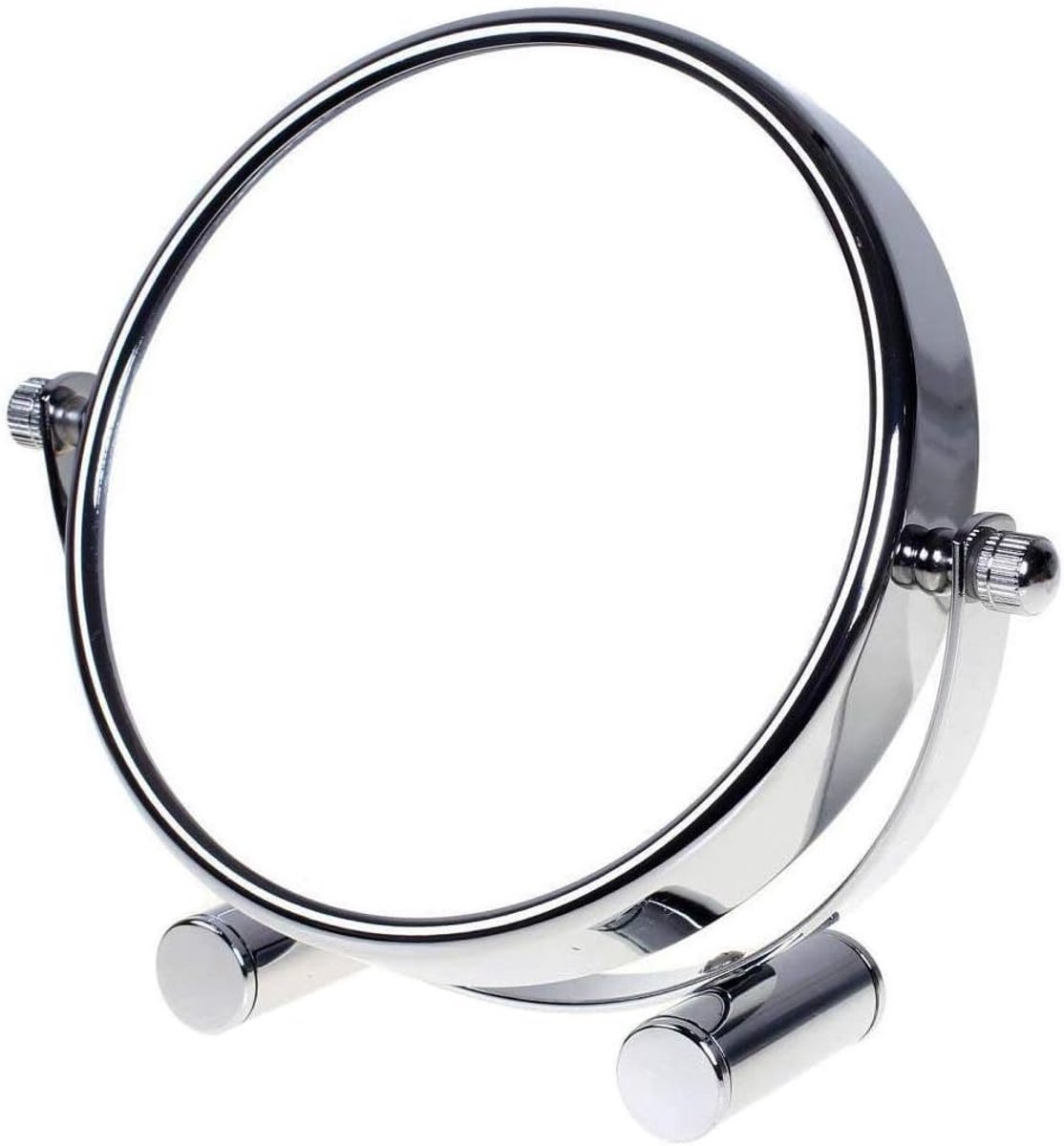 SnelShoppen - 360° Rotatable Tafel Spiegel 5 Inch met 5 Compartimenten - Dubbelzijdige Make-up Spiegel - Normaal + 5X Vergroting - Chrome Plated Badka