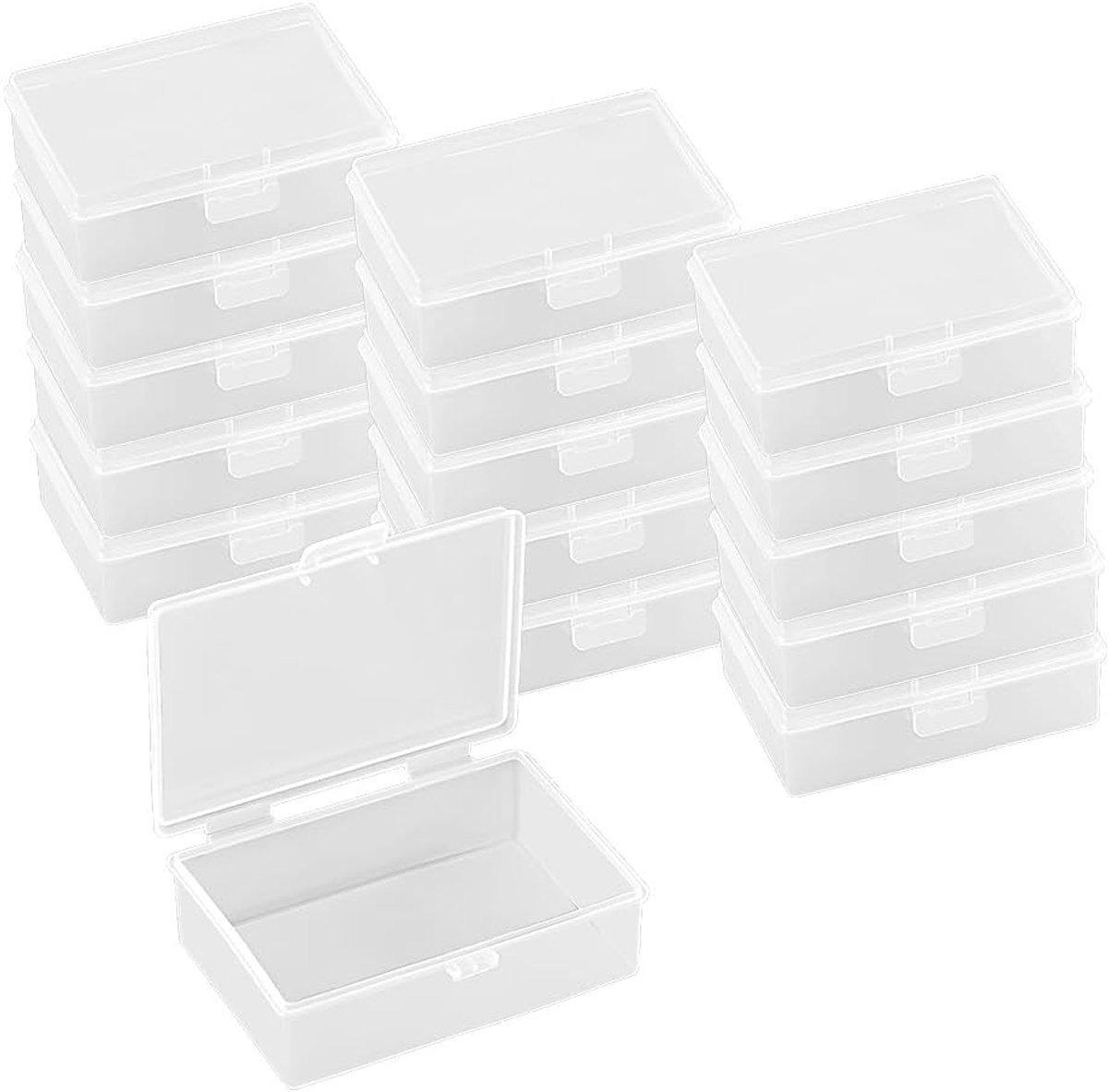 SnelShoppen - 16Pcs Duidelijke Plastic Organizers met Deksel, Opbergdozen, Kleine Bewaarcontainers voor Sieraden, Kralen en Kleine Voorwerpen (9.2 x 6