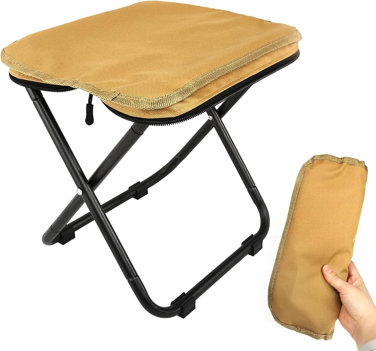 SnelShoppen - Camping Stoel 28.5 cm, Draagbare Vouwstoel met Opbergtas, Voetsteun, Mini Vouwstoel voor Buiten, Lichtgewicht Stoel voor Hiken, Vissen,