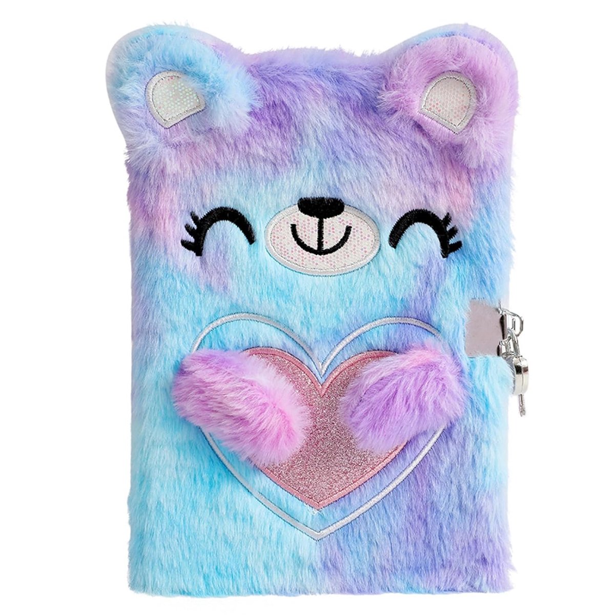 SnelShoppen - Secret diary for girls with lock, kleurrijk notitieboekje met cartoon beer, perfect voor school, cadeau voor eerste schooldag en special