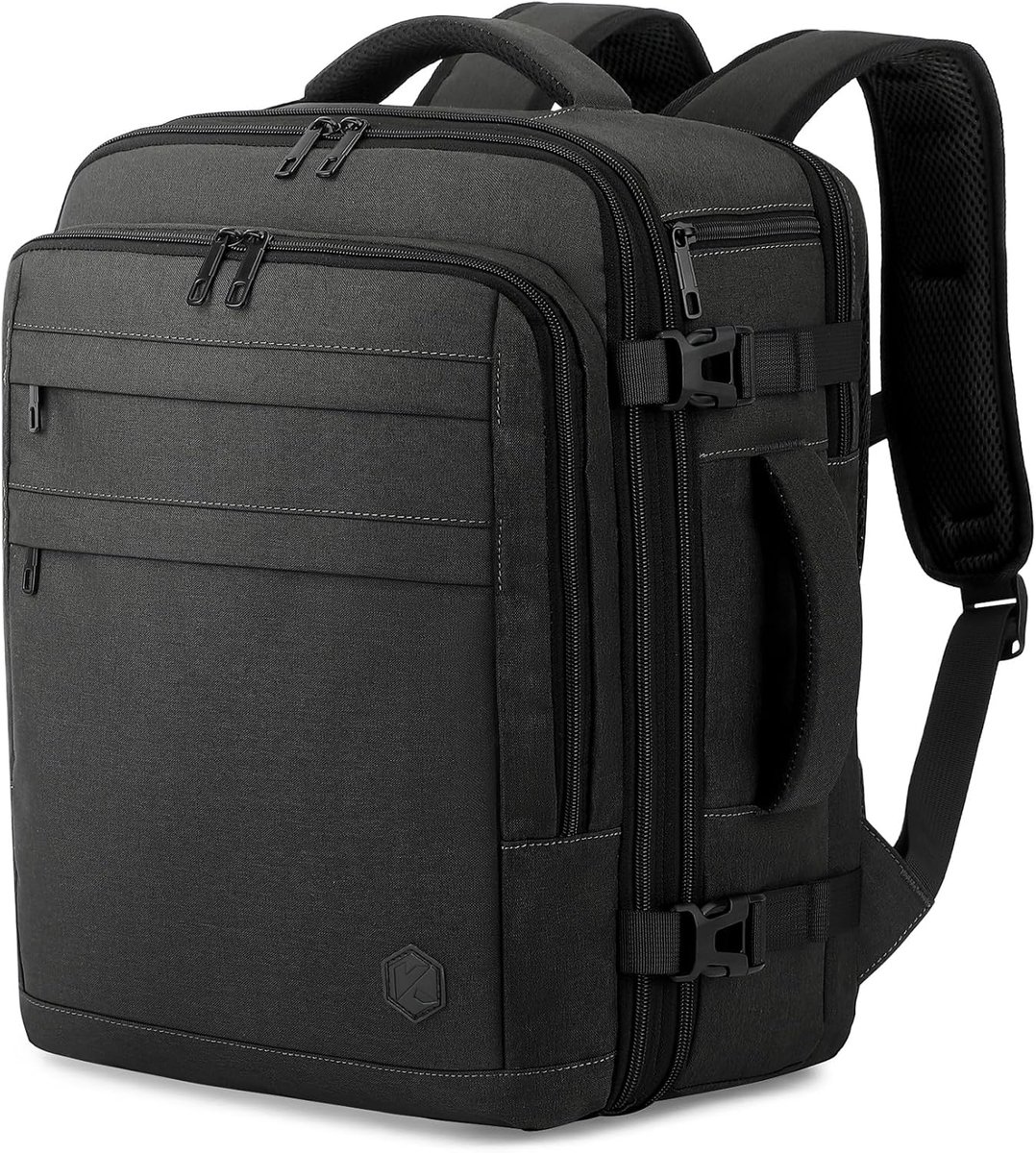 SnelShoppen - Cabin Luggage Handbagage 40x30x20 tot 40x30x25 cm - Uitbreidbaar Reisbagage voor Laptop tot 15.6 Inch - Donkergrijs - Ideaal voor Ryanai