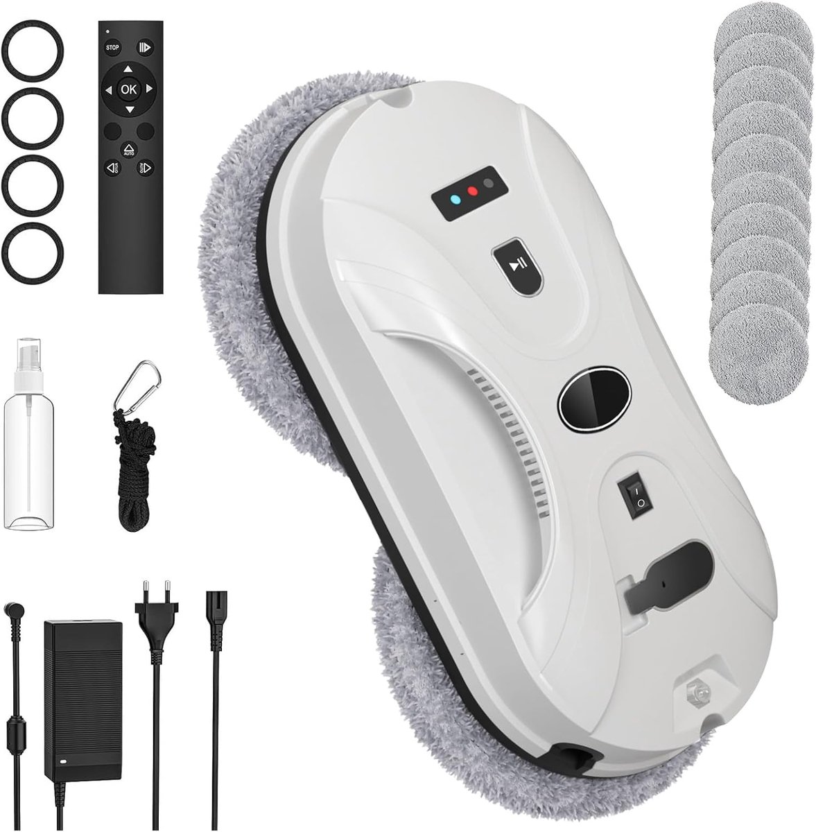 SnelShoppen - Automatische Raamreiniger Robot, Slimme Window Cleaning Robot voor Streeploos Schone Ramen, Geschikt voor Glad en Ruw Glas, Compact en L