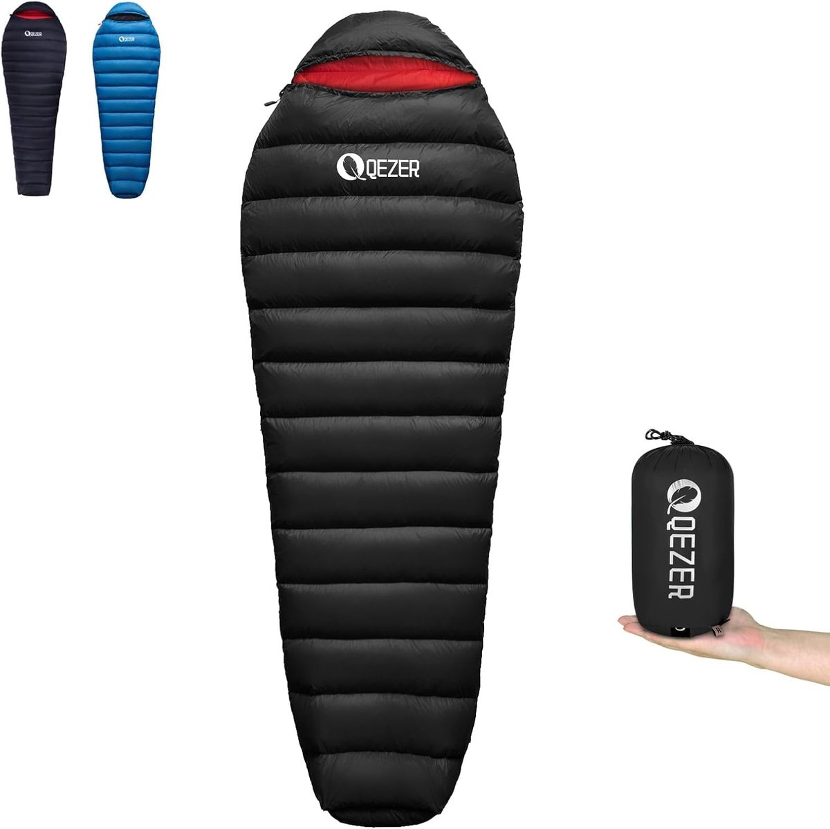 SnelShoppen - Lichtgewicht Dons Slaapzak 820 g - Compacte 4 Seizoenen Slaapzak met 650FP Dons - Ideaal voor Camping, Trekking en Hiking