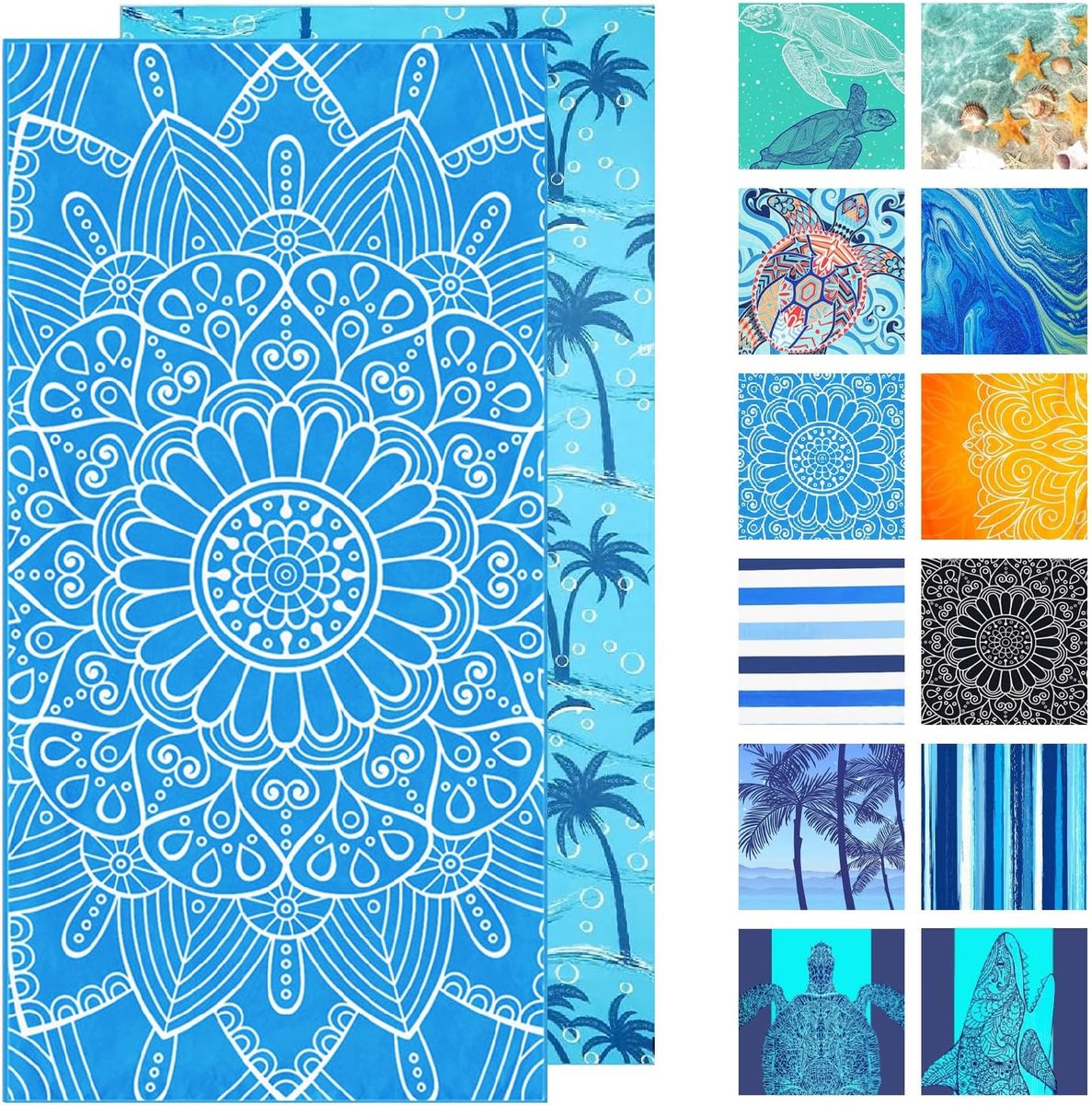 SnelShoppen - Strandlaken Microfiber Voor Volwassenen - Sneldrogend, Extra Groot, Lichtgewicht, Zandvrij - Ideaal Voor Gym, Reizen, Vakantie, Baden, Z