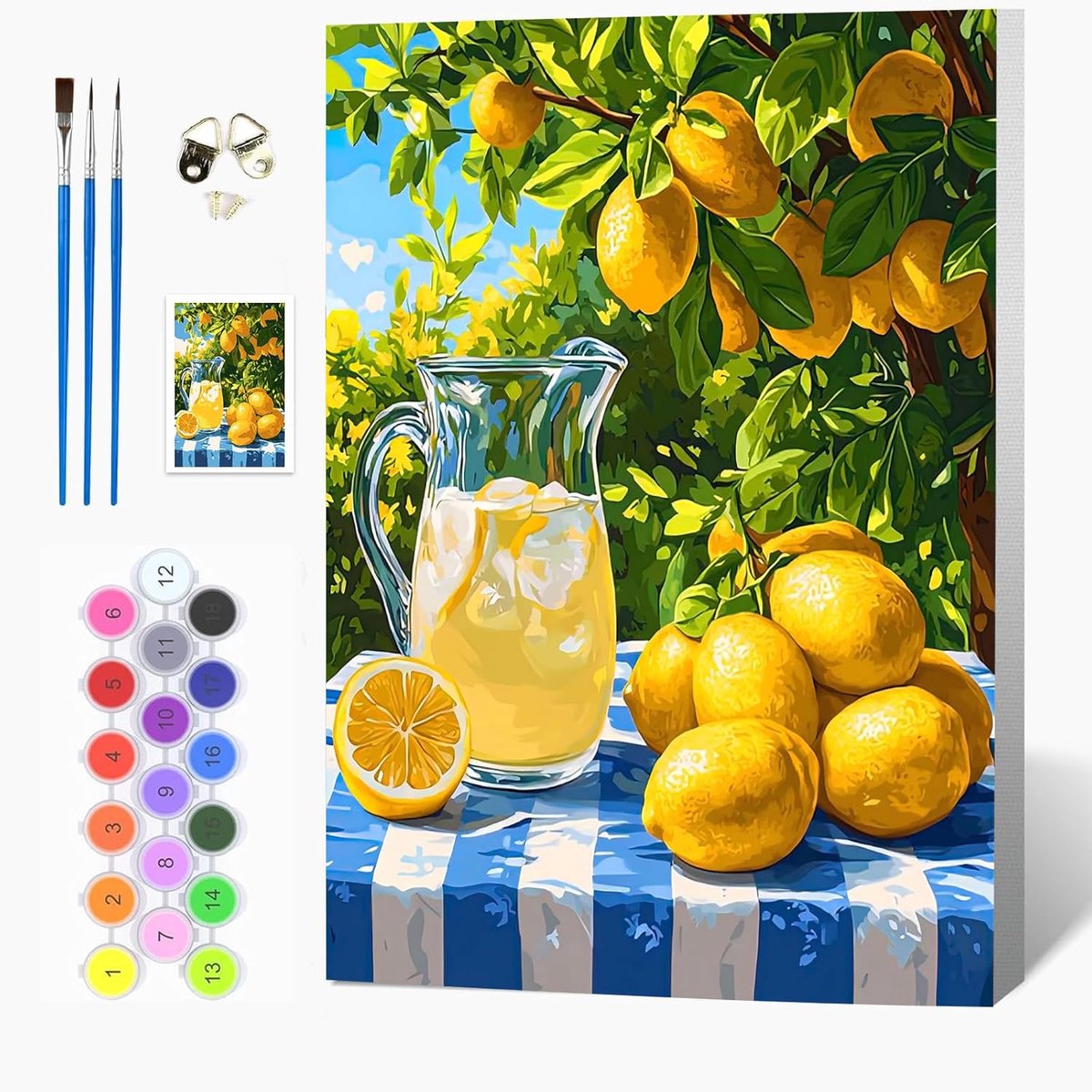 SnelShoppen - Auremi Landschap Schilderen op Nummer Set 20x30 cm met Houten Lijst, Creatieve Cadeauset voor Volwassenen, Schilderen met Acrylverf, Ont