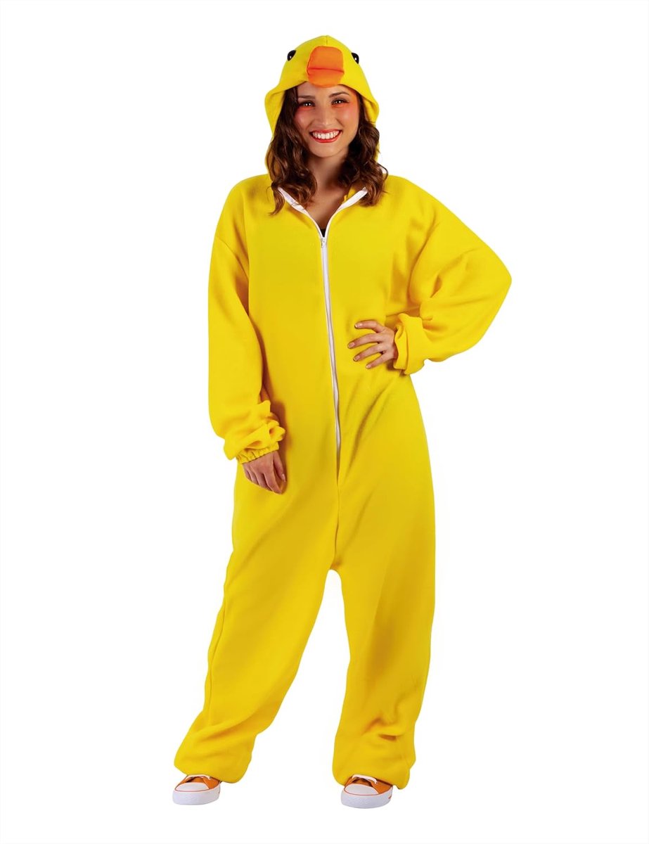 SnelShoppen - Gele Pyjama voor Kippen - Dierenkostuum - Eendelig - One Size Fits All - Perfect voor Feestjes en Speciaal Gelegenheden - Leuk en Comfor