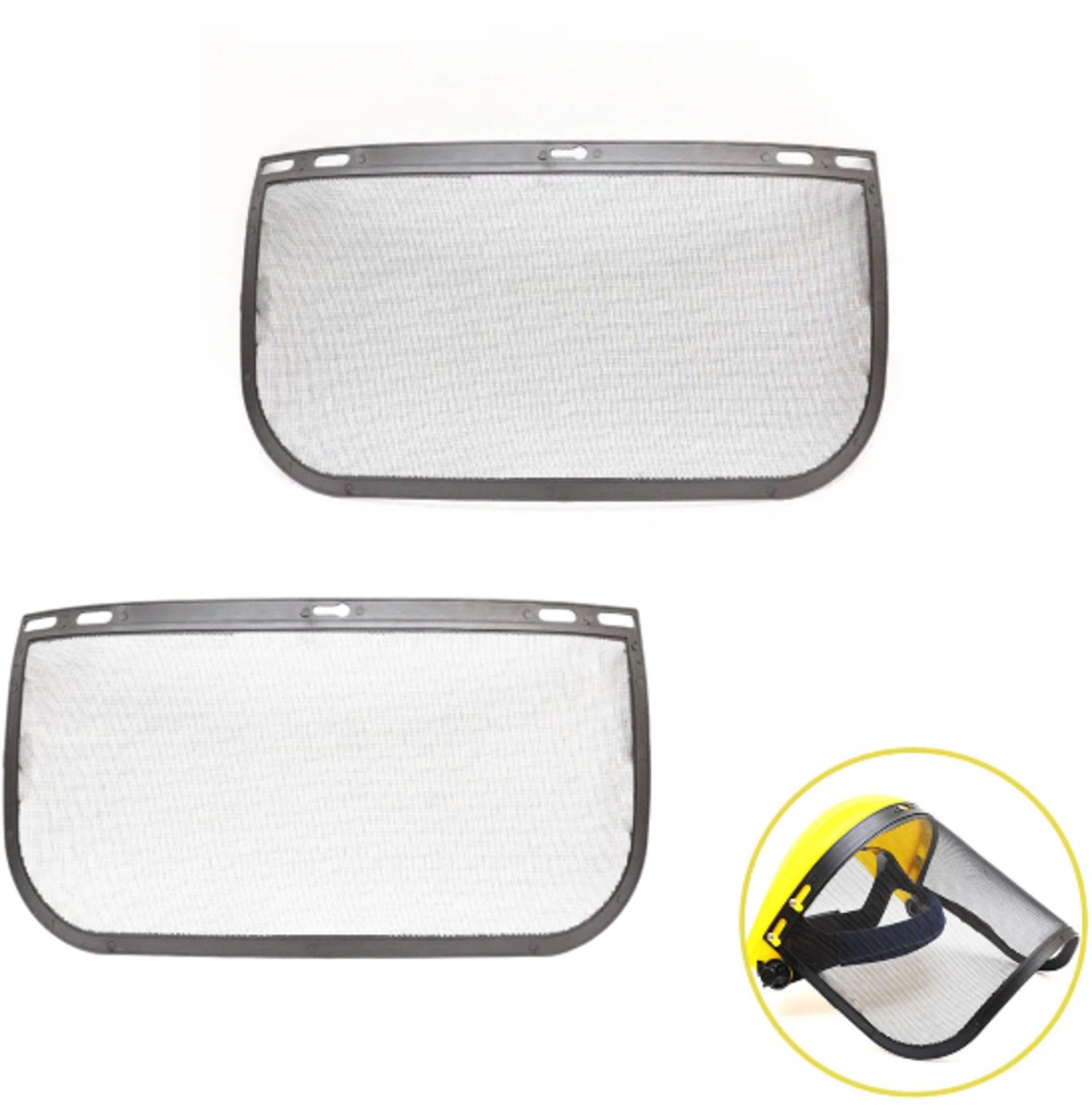 2 stuks - Gaasmasker voor grasmaaier -Beschermend gaaspaneel voor grasmaaier - Vervangend gaaspaneel voor gezichtsmasker - Gaas - Vervangende hoes voor grasmaaiergezichtsmasker - Lichtgewicht - Zilver - 30*20cm - Geschikt voor wieden en zagen