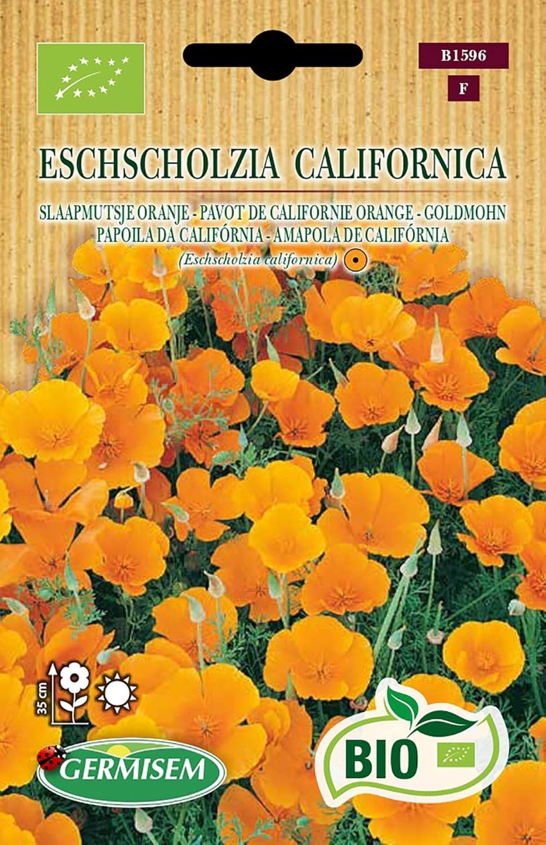 SnelShoppen - Organic Eschscholzia California Goudpapaver Zaden 0.5 g - Eenvoudig te groeien, kleurrijke bloemen voor je tuin, ideaal voor buiten, blo