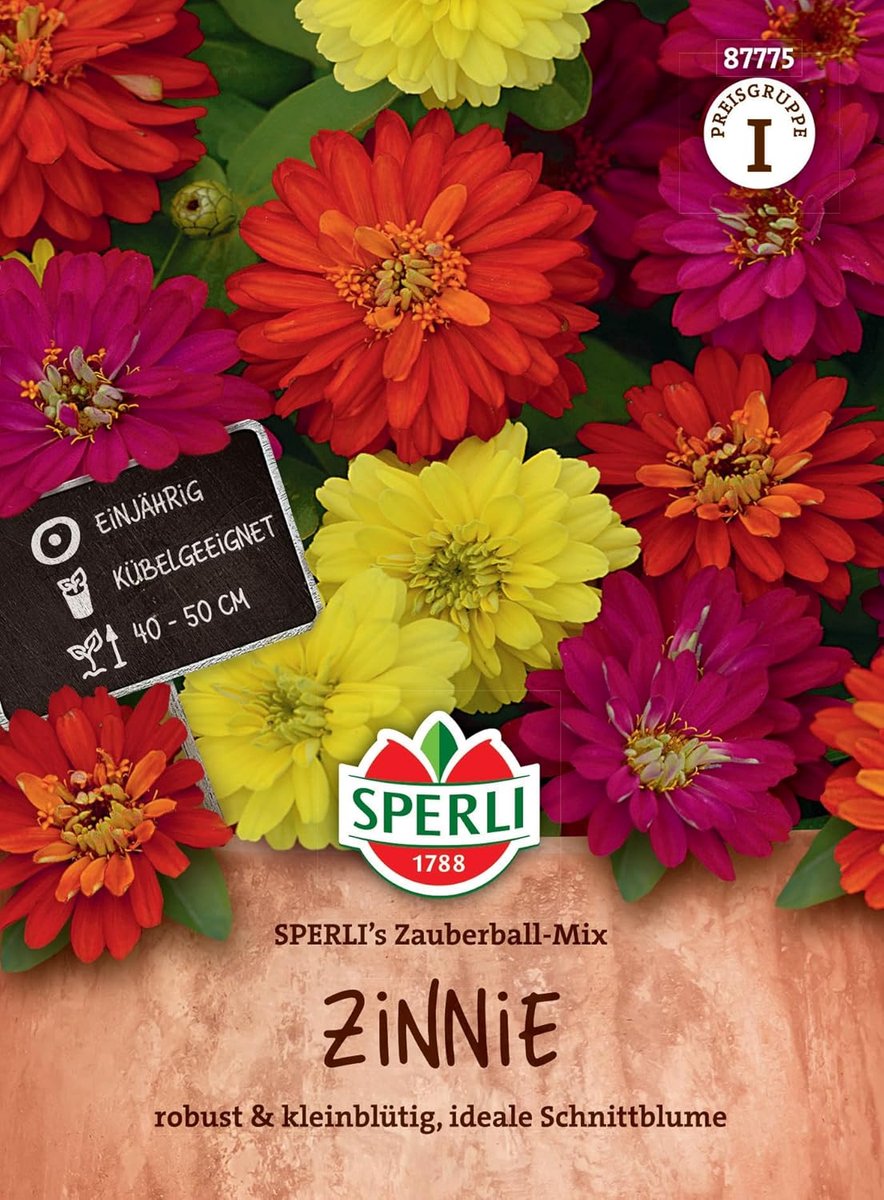 SnelShoppen - Zinnia-zaden mix voor eenjarige bloei - Robuuste Sperli's Magische Ball-mix - Geschikt voor potten en tuin - Kleine kleurrijke bloesems
