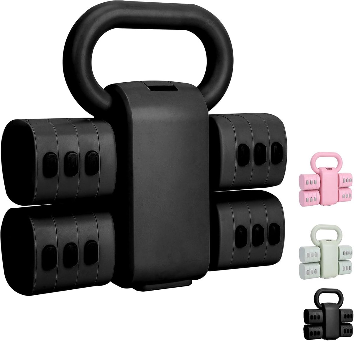 SnelShoppen - 2-in-1 Verstelbare Dumbbell Set en Kettlebell - 4-in-1 Gewichten voor Thuis Gym Training - Ideaal voor Vrouwen - Snelle Aanpassing van 1