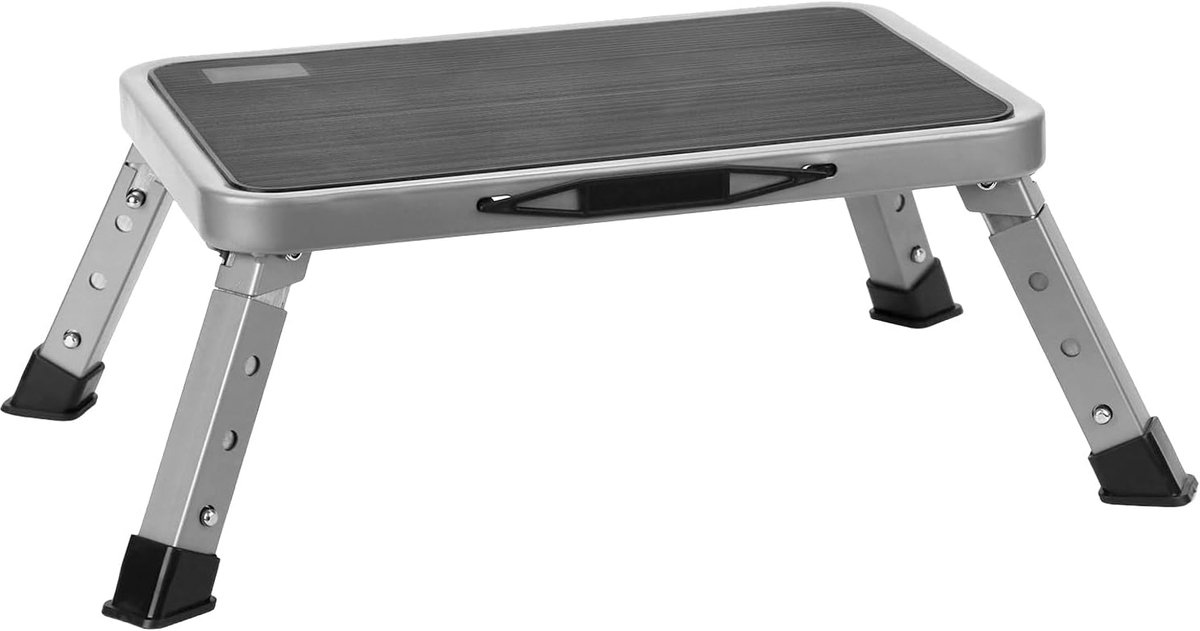 SnelShoppen - Opvouwbare Trapstoel - Verstelbare Steunstool met Antislip Platform - Compact en Lichtgewicht - Ideaal voor Camping, Huishouden, Tuin en