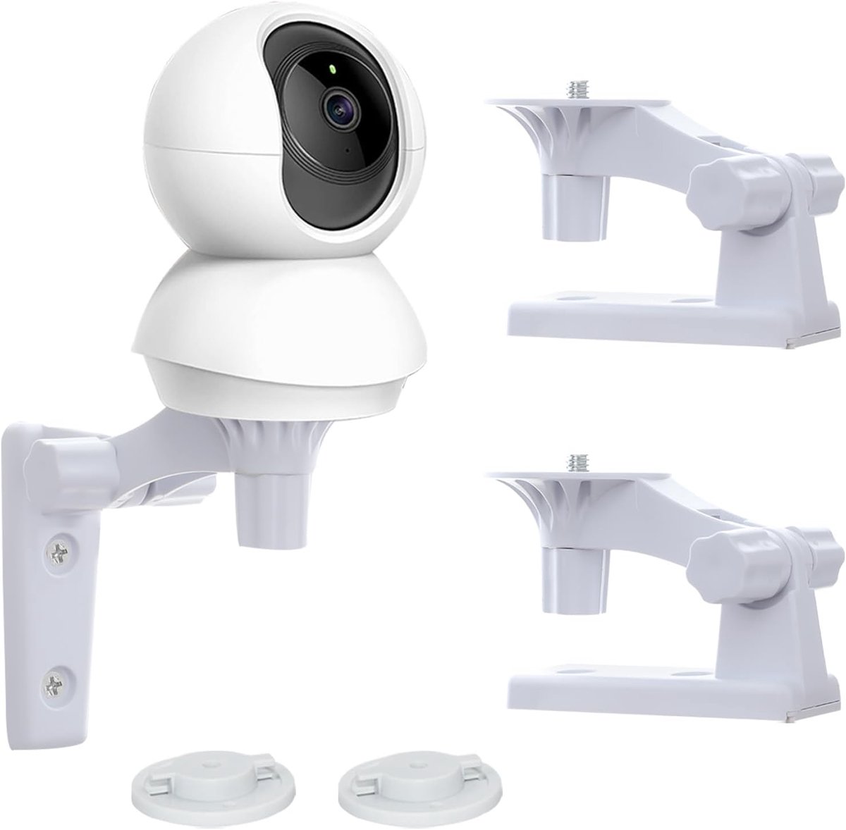 SnelShoppen - Pack van 2 Camera Wandmontage Bevestigingsset voor Beveiligingscamera's - Verstelbaar met 180° Hoek - Geschikt voor Diverse Modellen - I