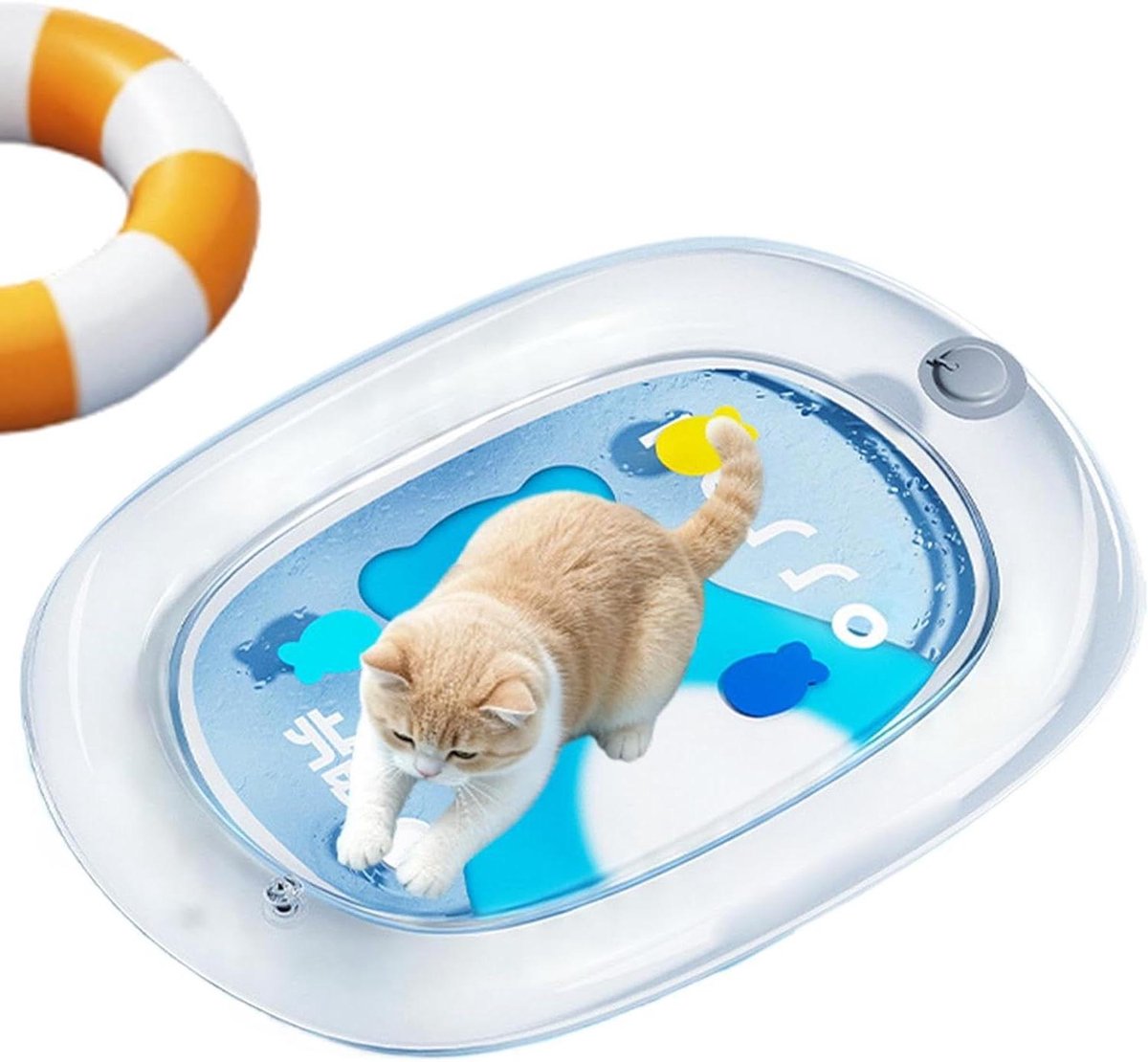Koelmat voor katten - Huisdier waterbed - Huisdieren koel houden - Opblaasbaar en wasbaar - 59 x 44 cm - Meerkleurig