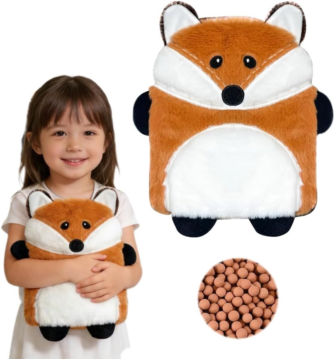 Thijox - Warmtekussen voor Magnetron Dieren 21x24 cm - Kleideeltjes Warmtekussen voor Kinderen en Baby - Warmwaterkruik voor Pijnverlichting en Ontspa