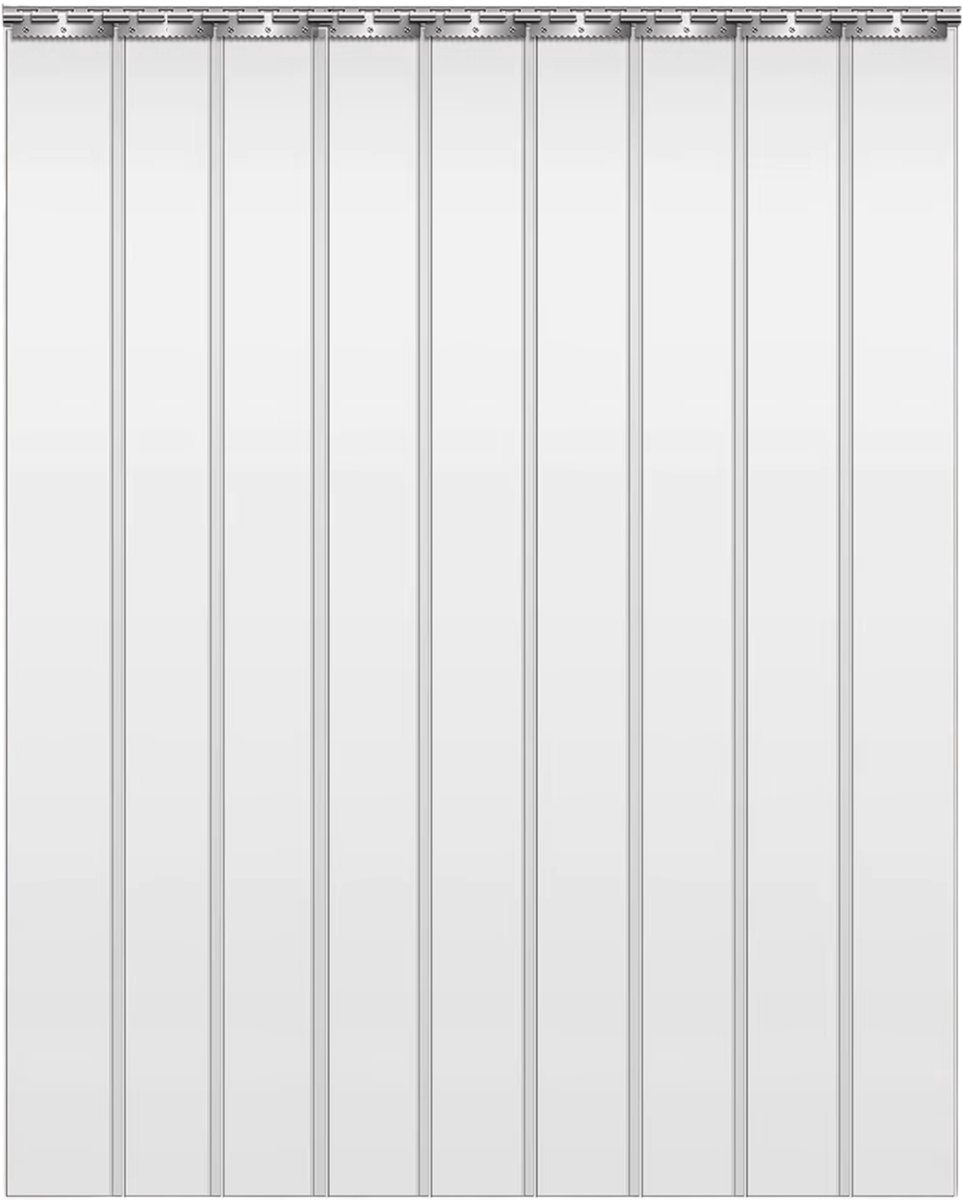 Happiq PVC stripgordijn - 121 x 213 cm 9 stuks ** - voor Thuis en Professioneel Gebruik Wit