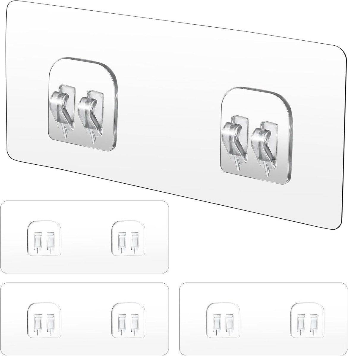 SnelShoppen - 4 Stuks Badkamer Haakjes met Sterke Zelfklevende Stickers, Douche Rek Vervangingen, Waterdicht en Duurzaam, Geschikt voor Hoek Douche, K