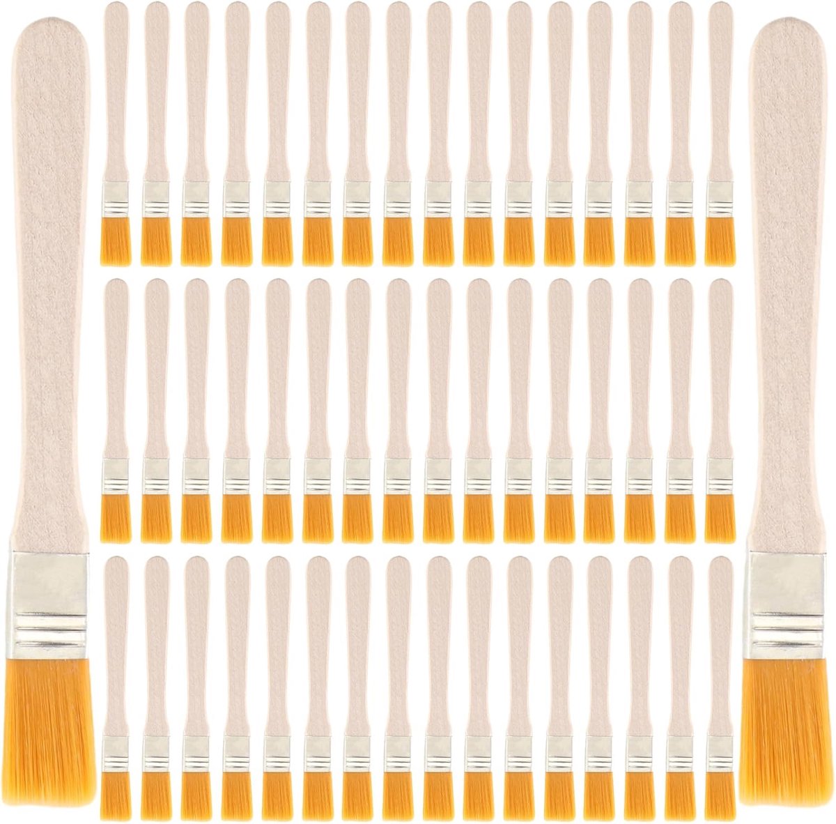 SnelShoppen - 50 Stuks Verven Kwasten Set Plat Borstel Voor DIY Kunst Schilderen Tekeningen Muurverf Krijtverf Compact Medium Groot