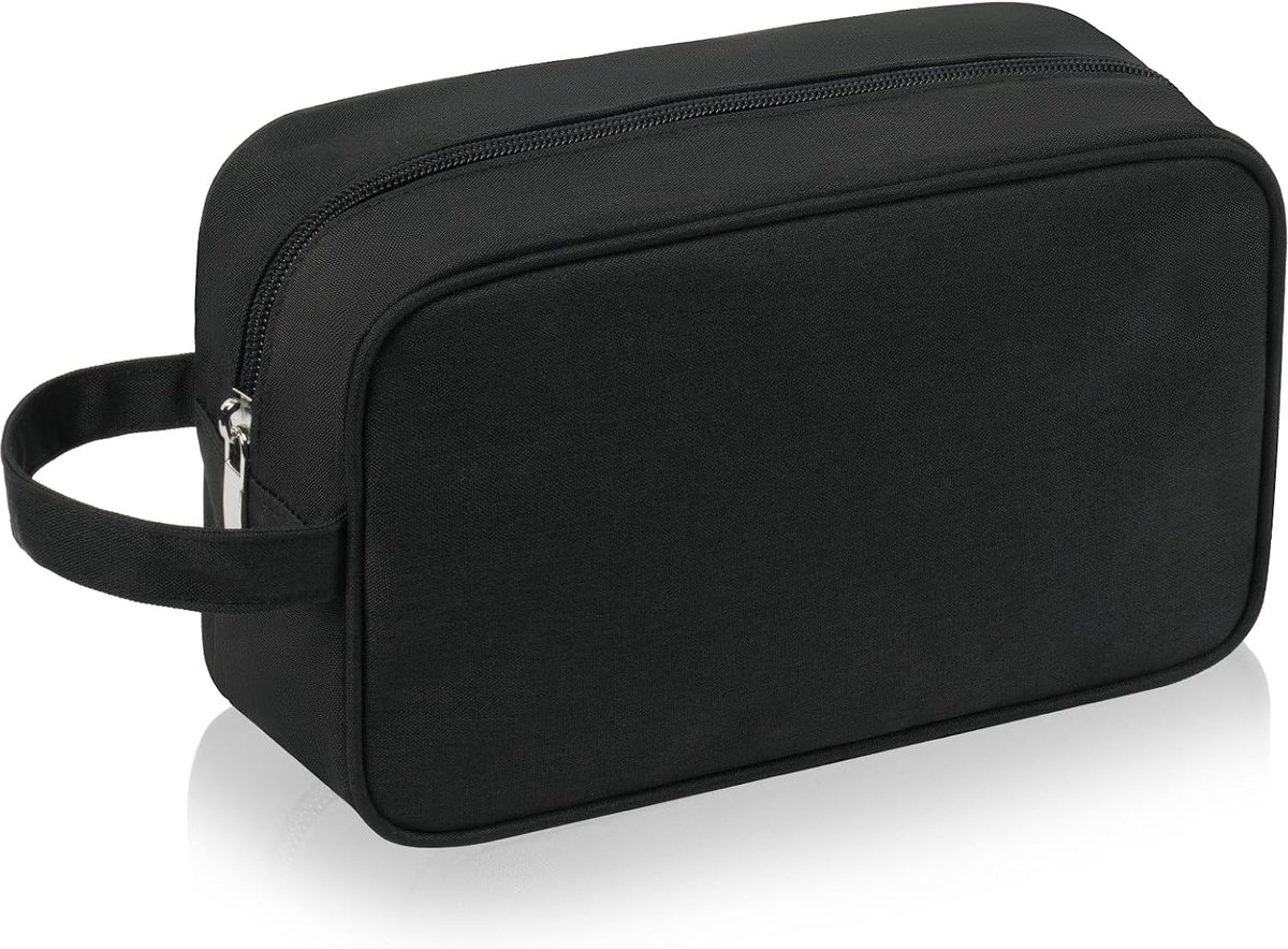 SnelShoppen - Toiletry Bag voor Mannen, Grote Waterdichte Reistoilettas, Multifunctionele Organizer, Moderne Zwart Shaving Bag voor Op Reis, Airplane,