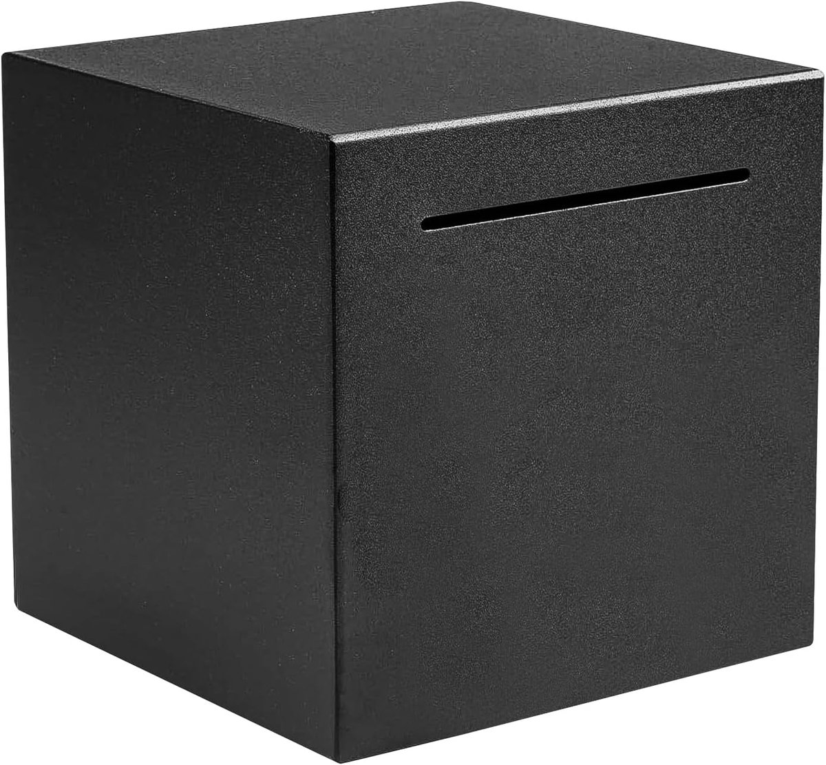 SnelShoppen - Geldbox Zwart RVS, Geldbox Om Niet Te Openen, 12x12 cm, Voor Munten en Biljetten, Stijlvolle Spaarbox Voor Volwassenen en Kinderen