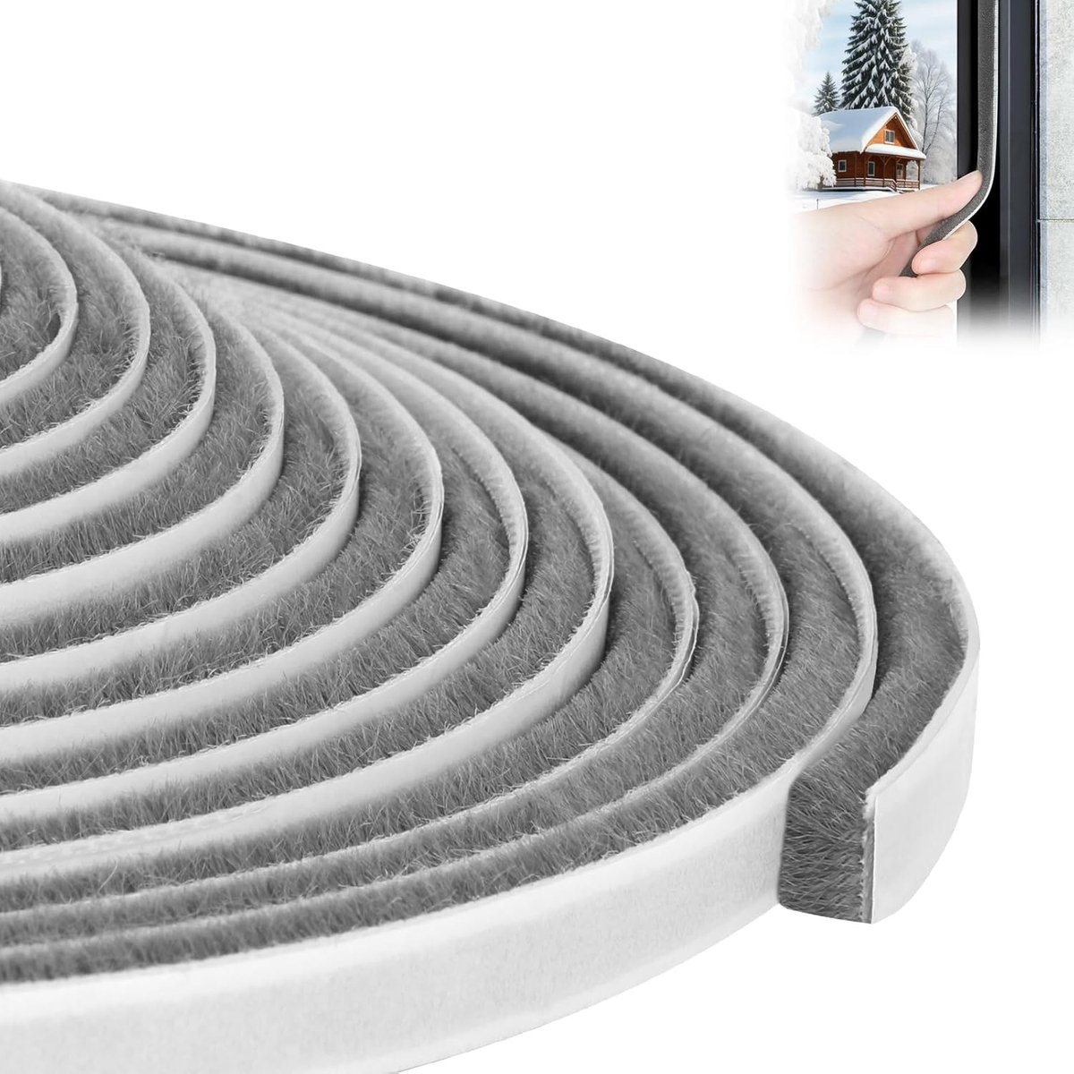 SnelShoppen - Draught Excluder voor Deuren en Ramen, Zelfklevend 6 m x 9 mm x 5 mm, Grijs, Ideaal voor Buitendeuren, Glijdende Ramen en Energie-effici