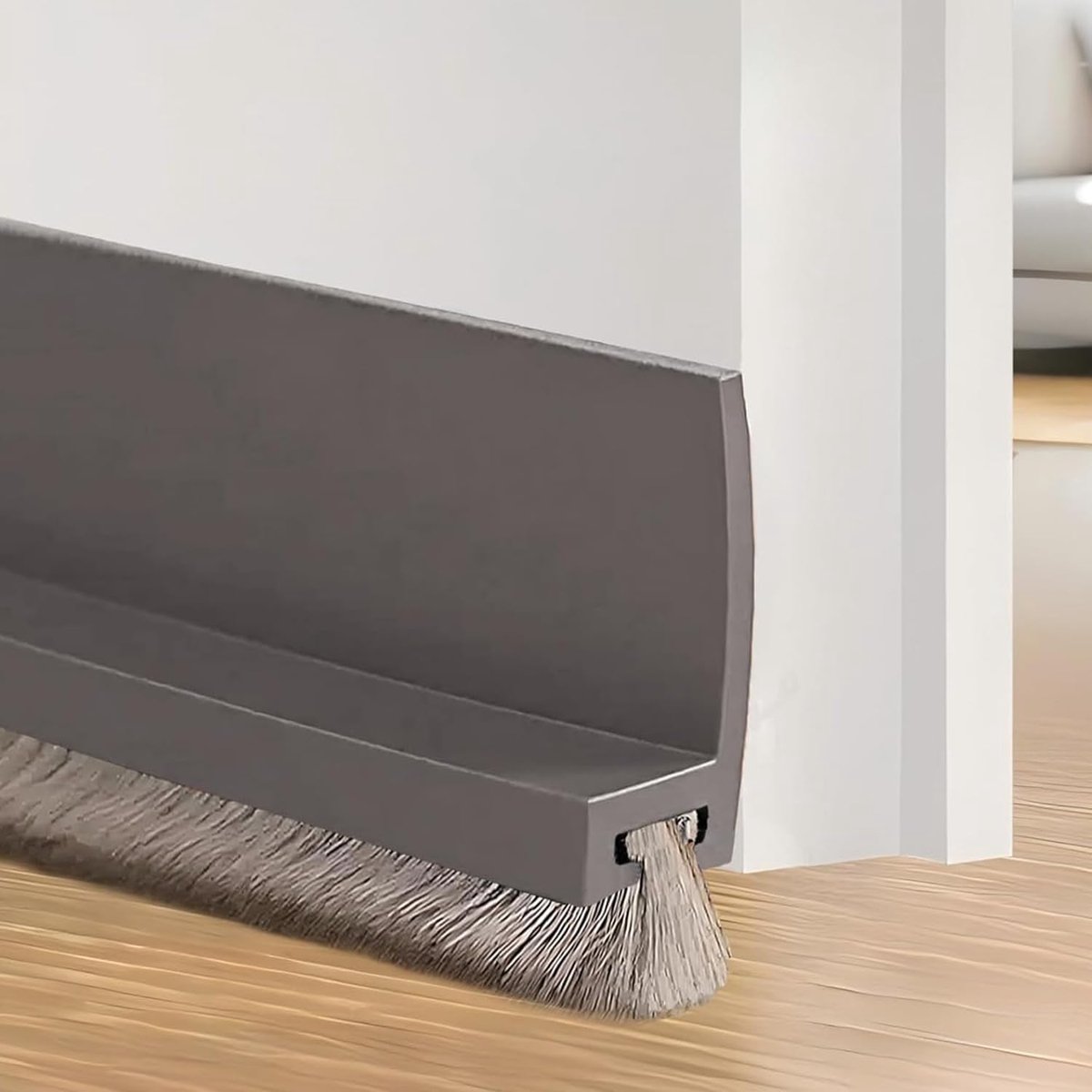 SnelShoppen - Deurborstel Dichtstrip Silicone, Zelfklevend, 100 cm, Grijs, Energiezuinige Deurdichtingen, Geluiddempende en Stofvrije Oplossing voor T